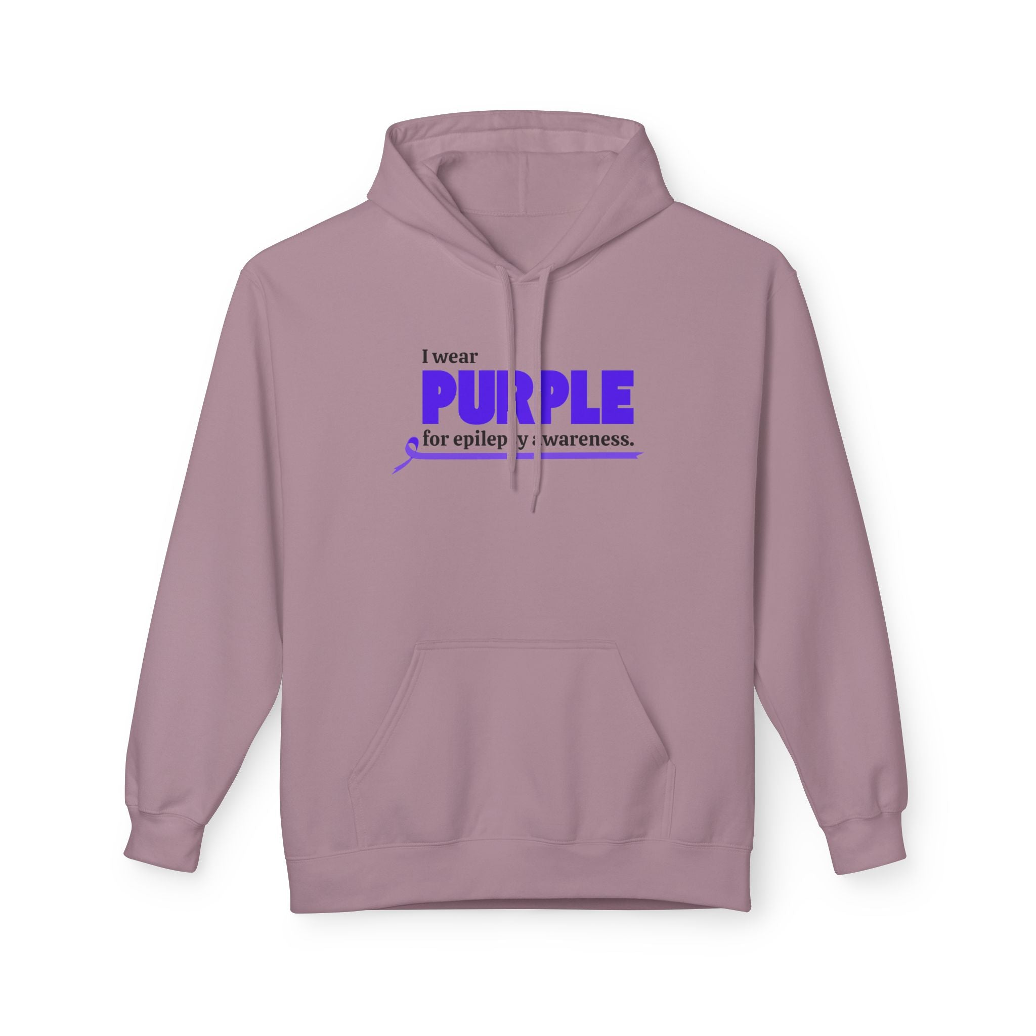 Epilepsy Awareness I Wear Purple Fleece Hoodie - Clothing, Hoodies - EpiAl's Shop