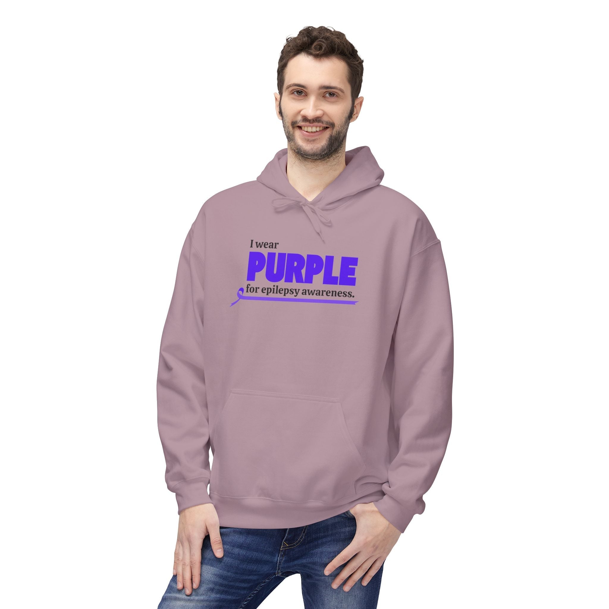 Epilepsy Awareness I Wear Purple Fleece Hoodie - Clothing, Hoodies - EpiAl's Shop