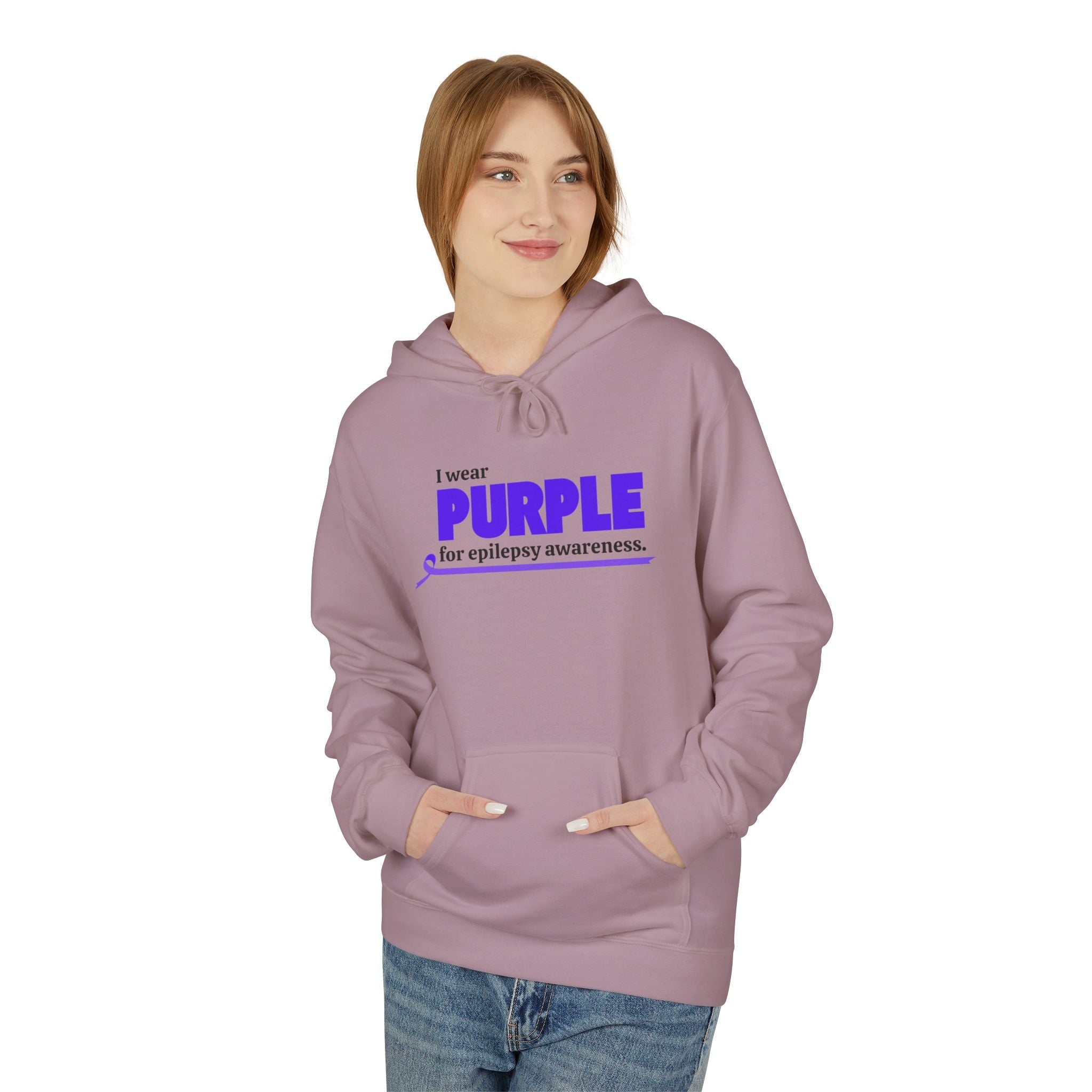 Epilepsy Awareness I Wear Purple Fleece Hoodie - Clothing, Hoodies - EpiAl's Shop