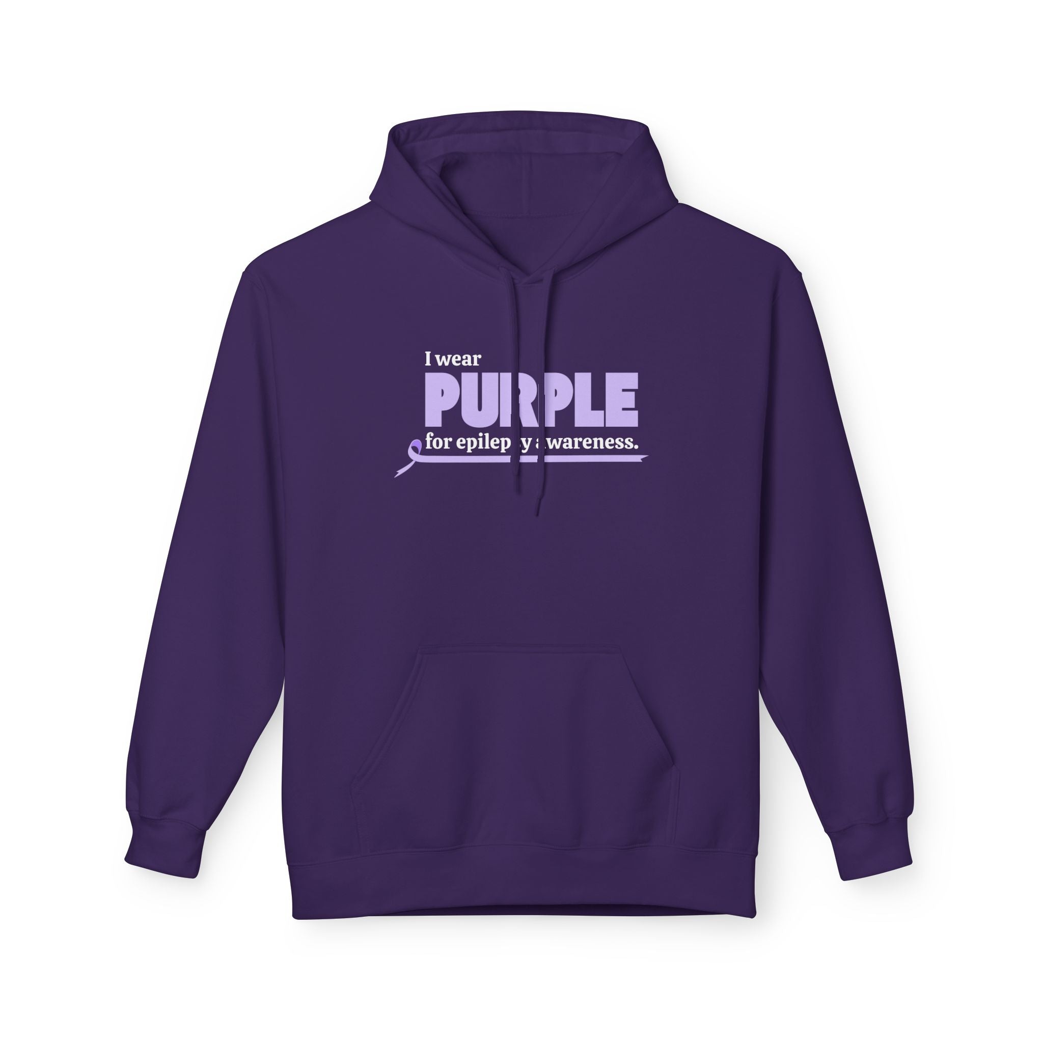 Epilepsy Awareness I Wear Purple Fleece Hoodie - Clothing, Hoodies - EpiAl's Shop