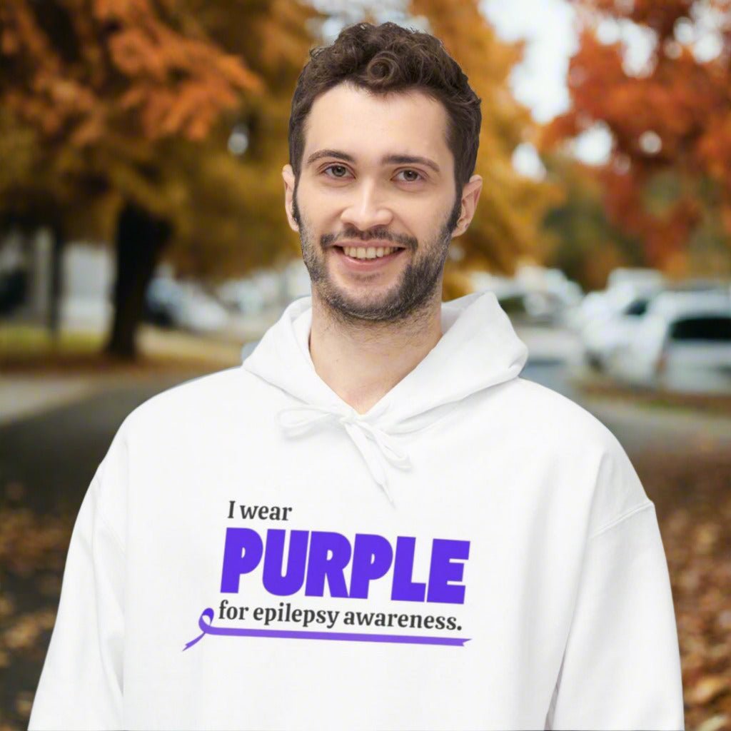 Epilepsy Awareness I Wear Purple Fleece Hoodie - Clothing, Hoodies - EpiAl's Shop