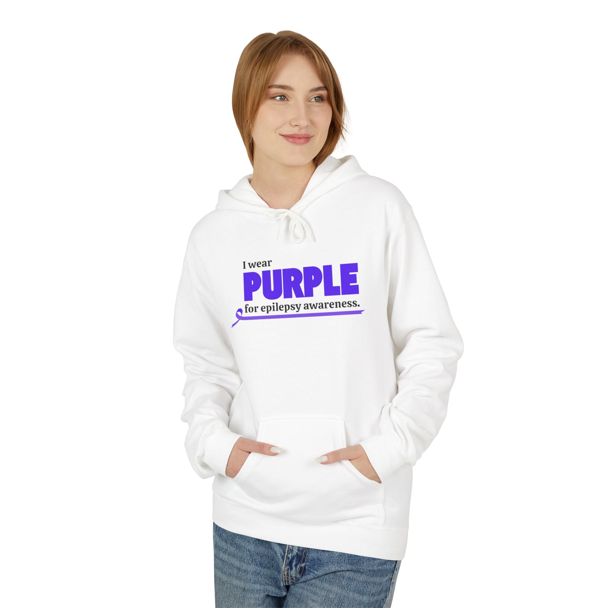 Epilepsy Awareness I Wear Purple Fleece Hoodie - Clothing, Hoodies - EpiAl's Shop