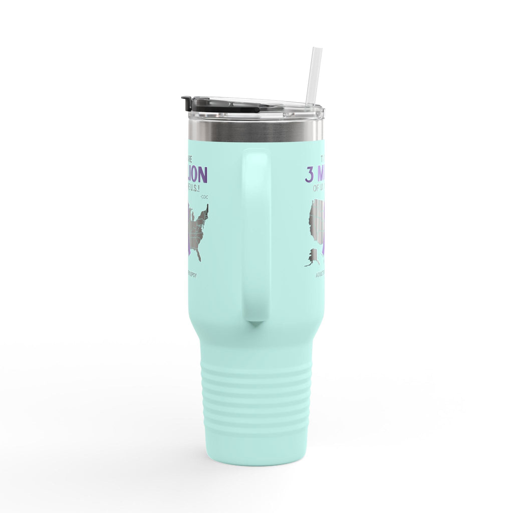 Epilepsy Awareness Insulated Travel Mug - 40oz - '3 Million of Us in the U.S.' - Drinkware, Travel Mugs - EpiAl's Shop