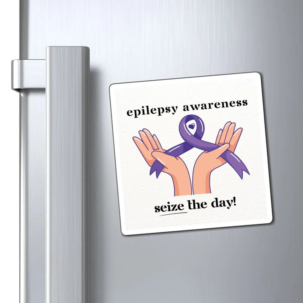 Epilepsy Awareness Magnet - Seize the Day! Inspirational Fridge Decor - Decor, Kitchen, Magnets - EpiAl's Shop