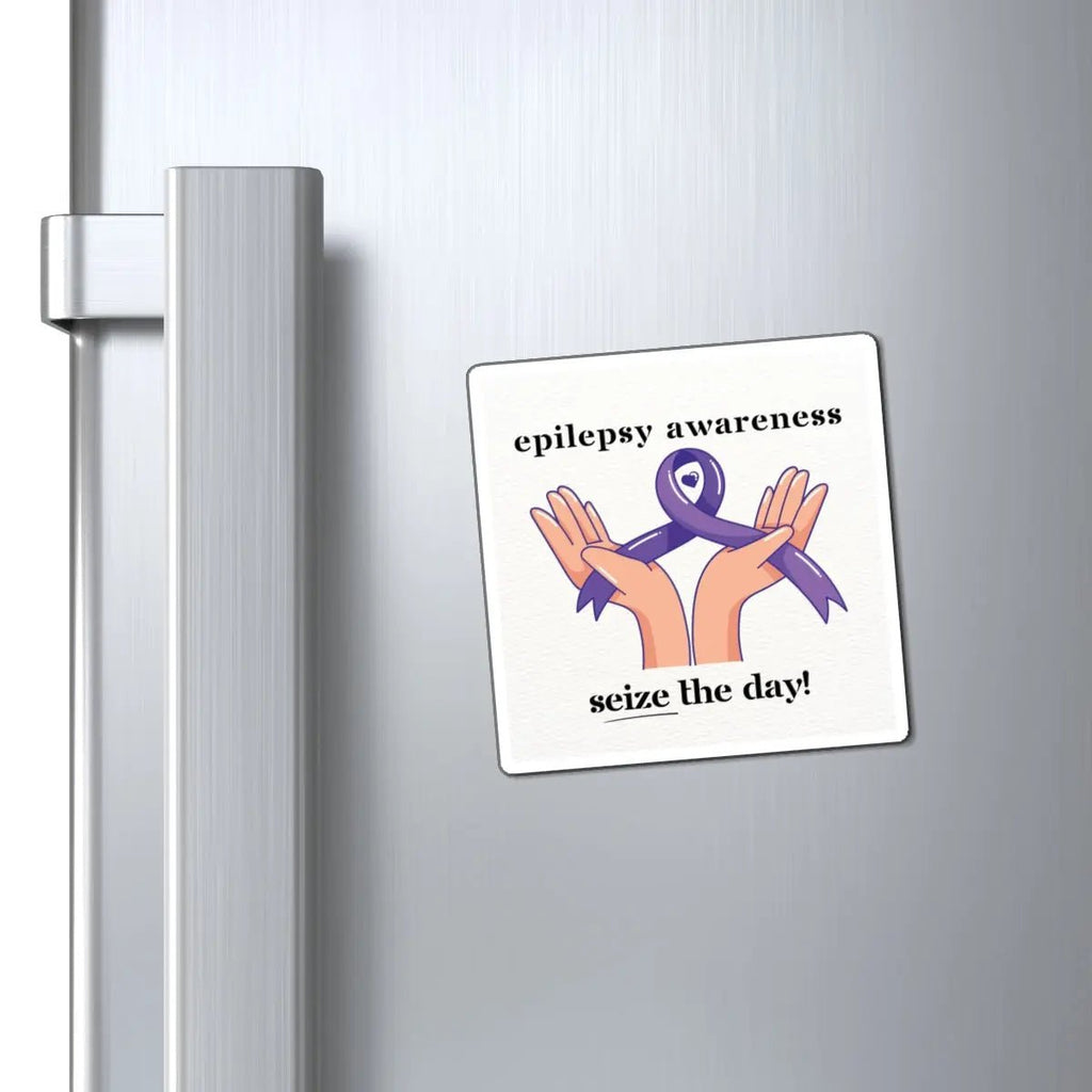 Epilepsy Awareness Magnet - Seize the Day! Inspirational Fridge Decor - Decor, Kitchen, Magnets - EpiAl's Shop