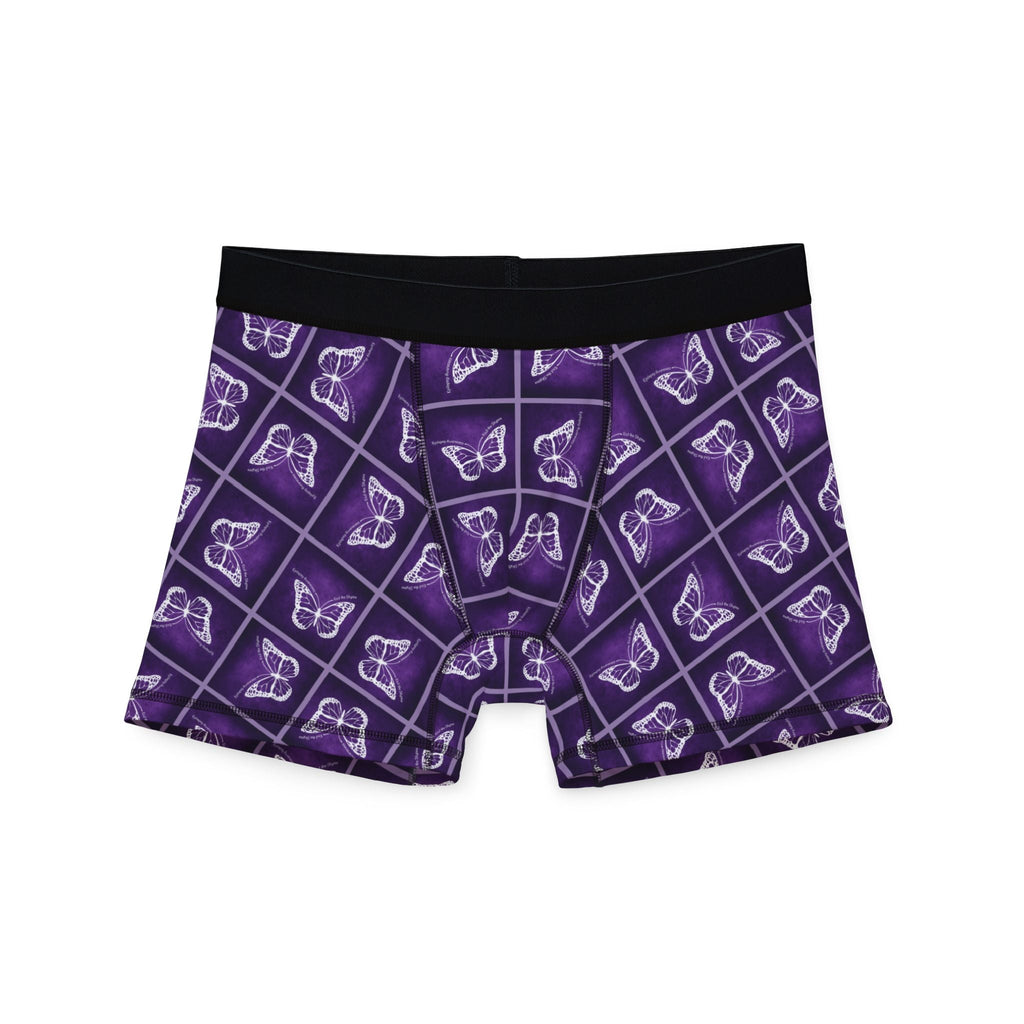 Epilepsy Awareness Men's Boxers with Purple Butterfly Design - Clothing, Underwear - EpiAl's Shop