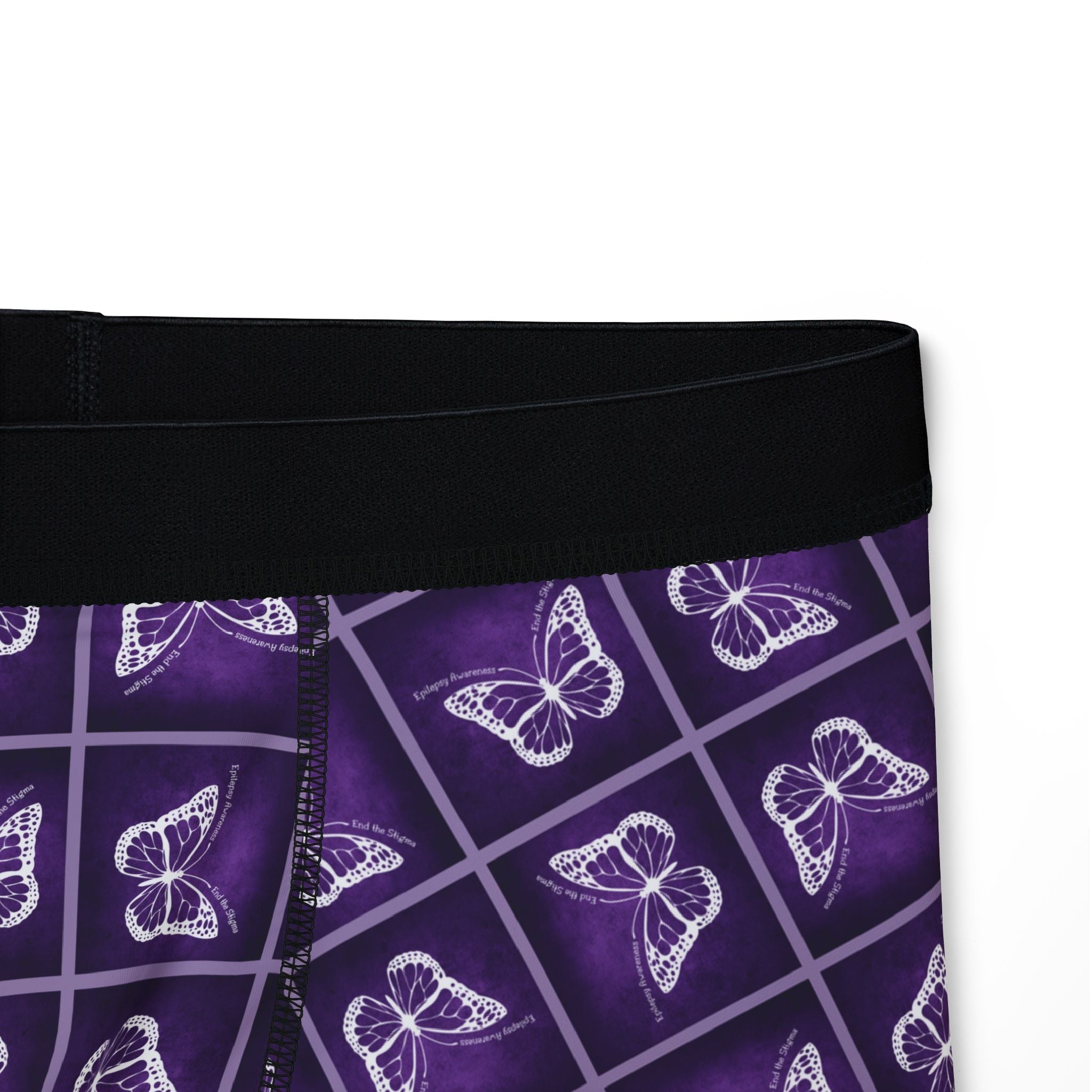 Epilepsy Awareness Men's Boxers with Purple Butterfly Design - Clothing, Underwear - EpiAl's Shop