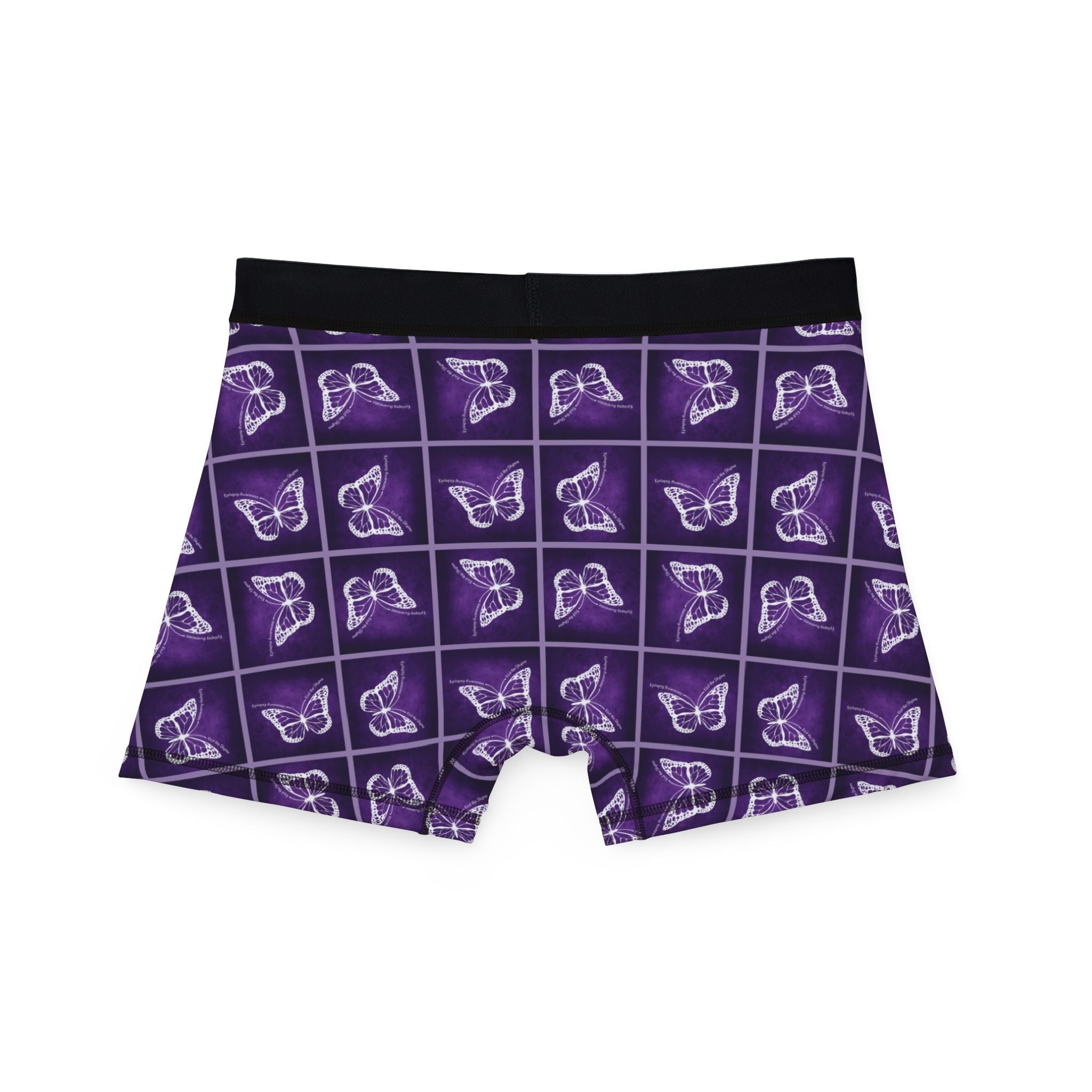 Epilepsy Awareness Men's Boxers with Purple Butterfly Design - Clothing, Underwear - EpiAl's Shop