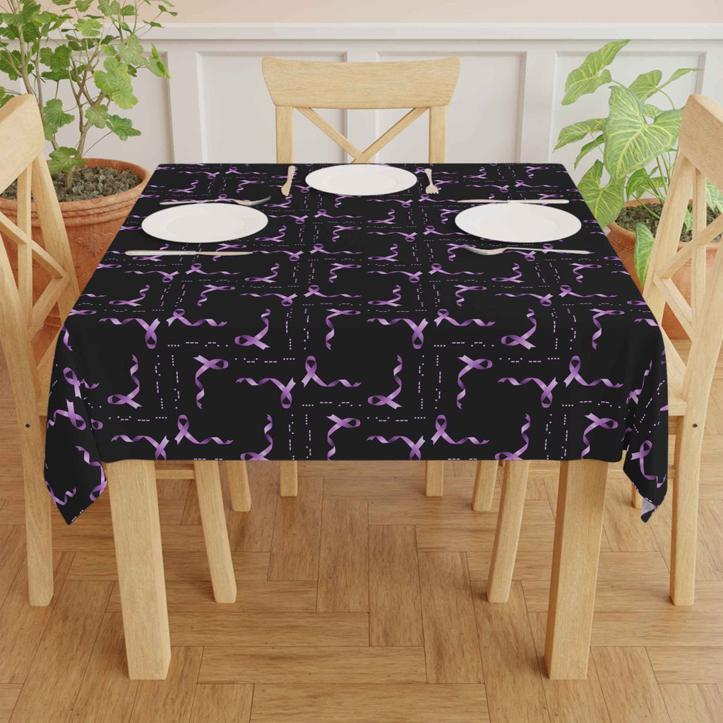 Epilepsy Awareness Morse-Code “HOPE” Tablecloth – Purple Ribbon Pattern - Decor, Home, Tablecloths & Runners - EpiAl's Shop
