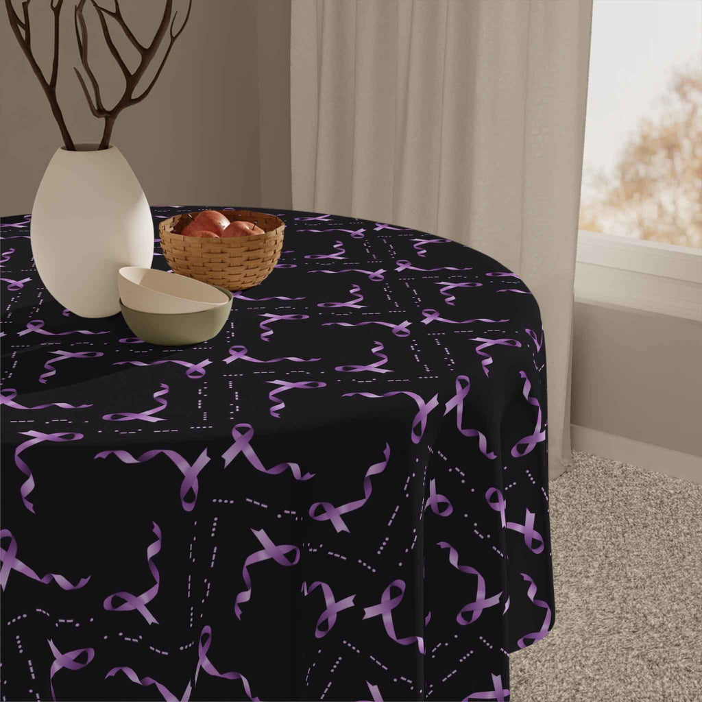 Epilepsy Awareness Morse-Code “HOPE” Tablecloth – Purple Ribbon Pattern - Decor, Home, Tablecloths & Runners - EpiAl's Shop