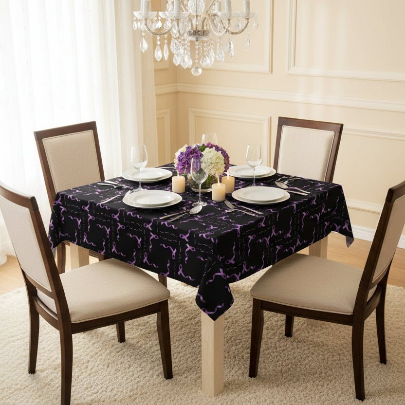 Epilepsy Awareness Morse-Code “HOPE” Tablecloth – Purple Ribbon Pattern - Decor, Home, Tablecloths & Runners - EpiAl's Shop