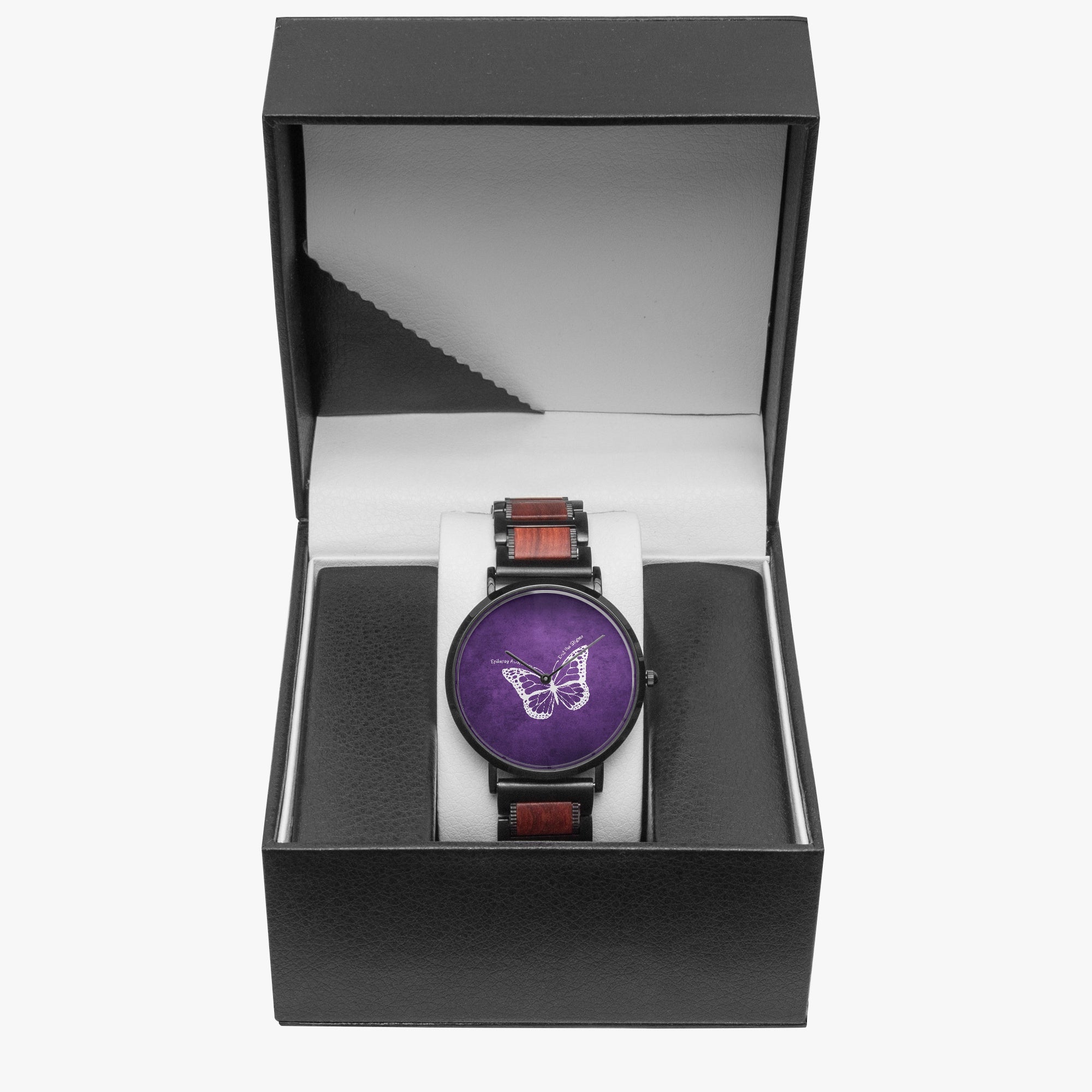 Epilepsy Awareness New Wooden Strap Quartz Watch - Jewelry, Watches - EpiAl's Shop