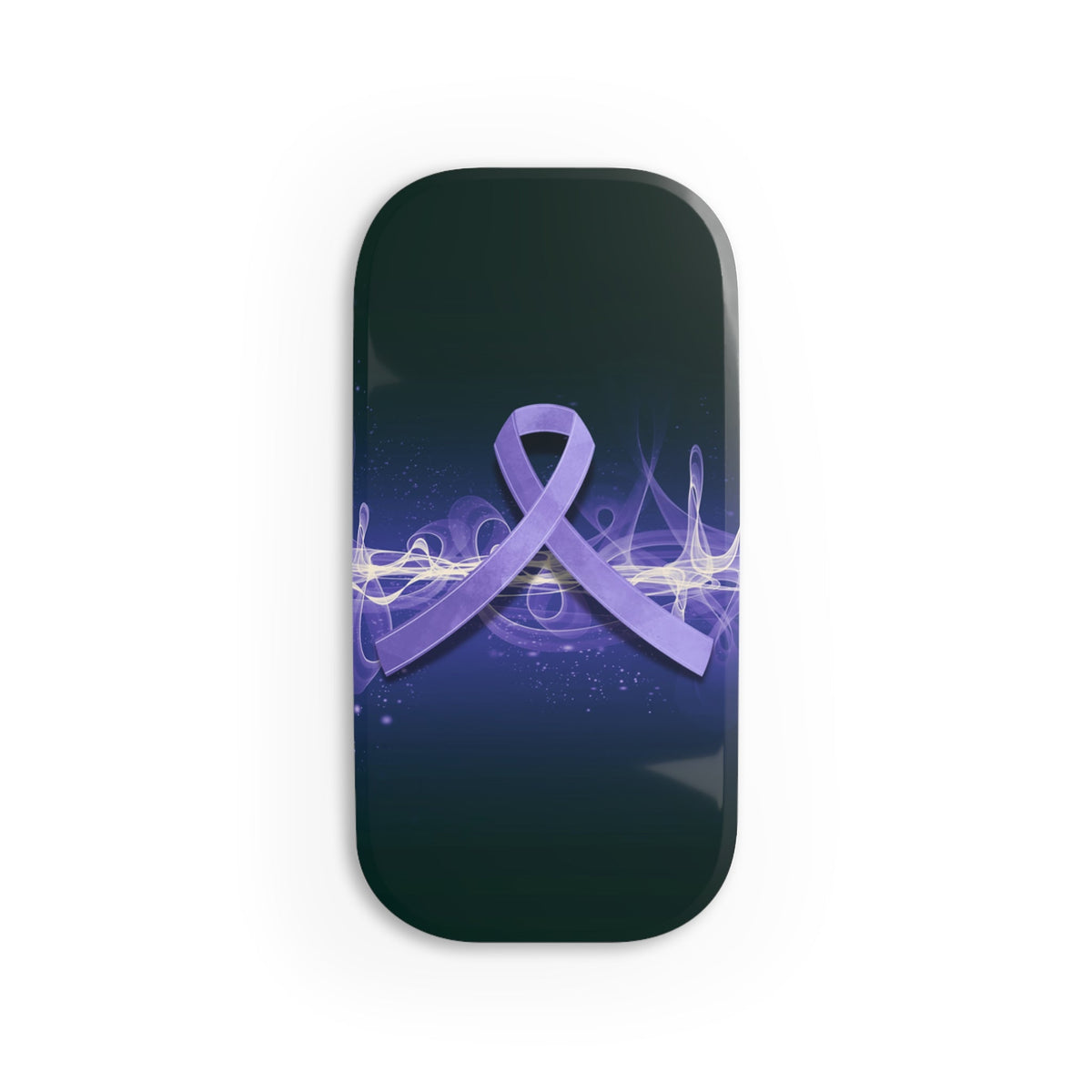 Epilepsy Awareness Phone Stand – Purple Ribbon Brain Wave Design - Stands, Phone - EpiAl's Shop
