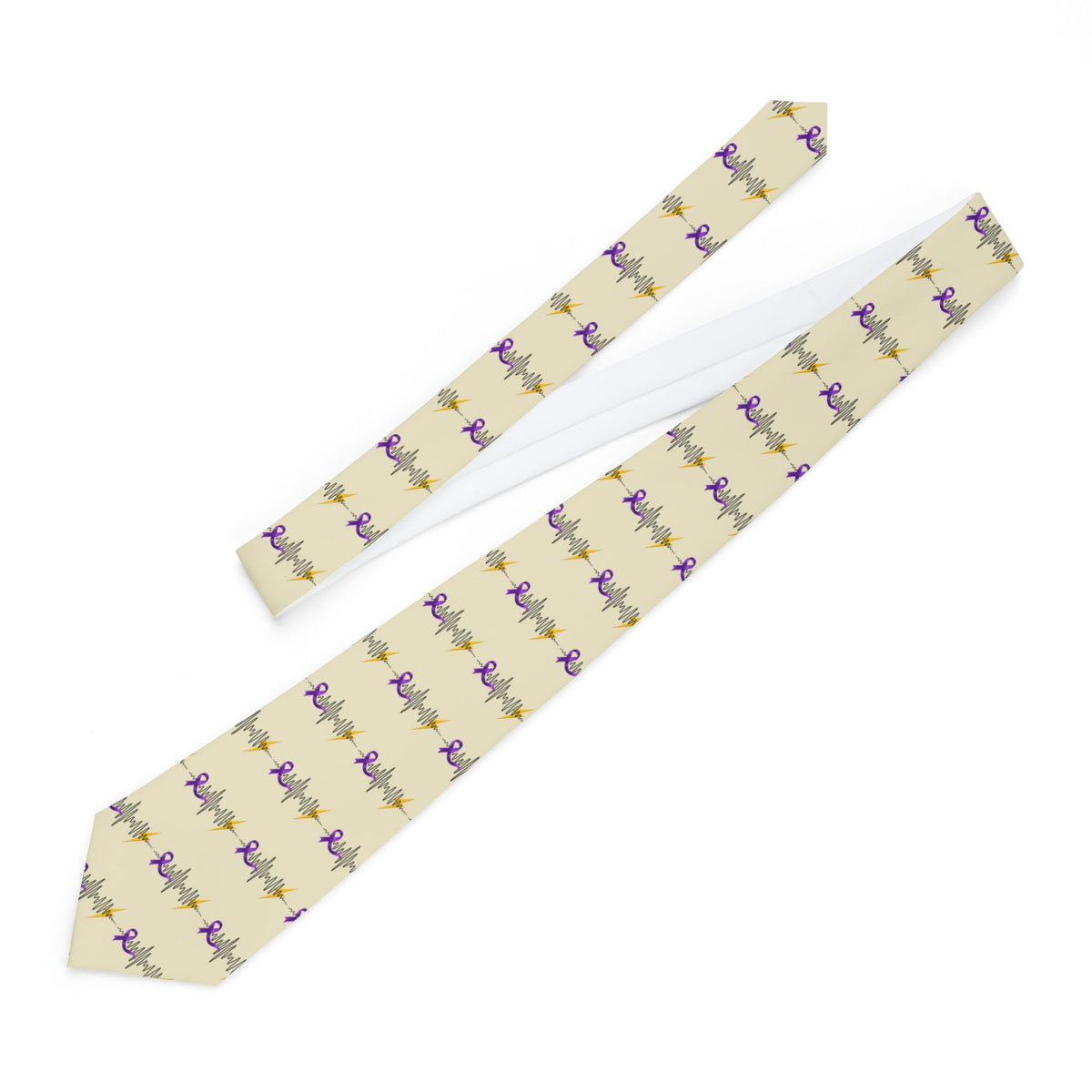Epilepsy Awareness Purple Ribbon EKG Necktie - Clothing, Men, Neckties - EpiAl's Shop