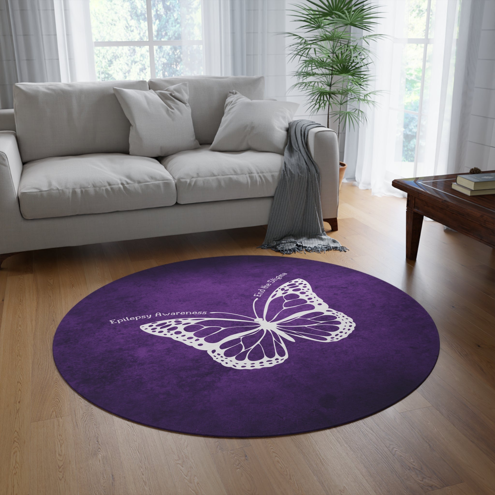Epilepsy Awareness Round Rug - End the Stigma - Decor, Home, Rugs & Doormats - EpiAl's Shop