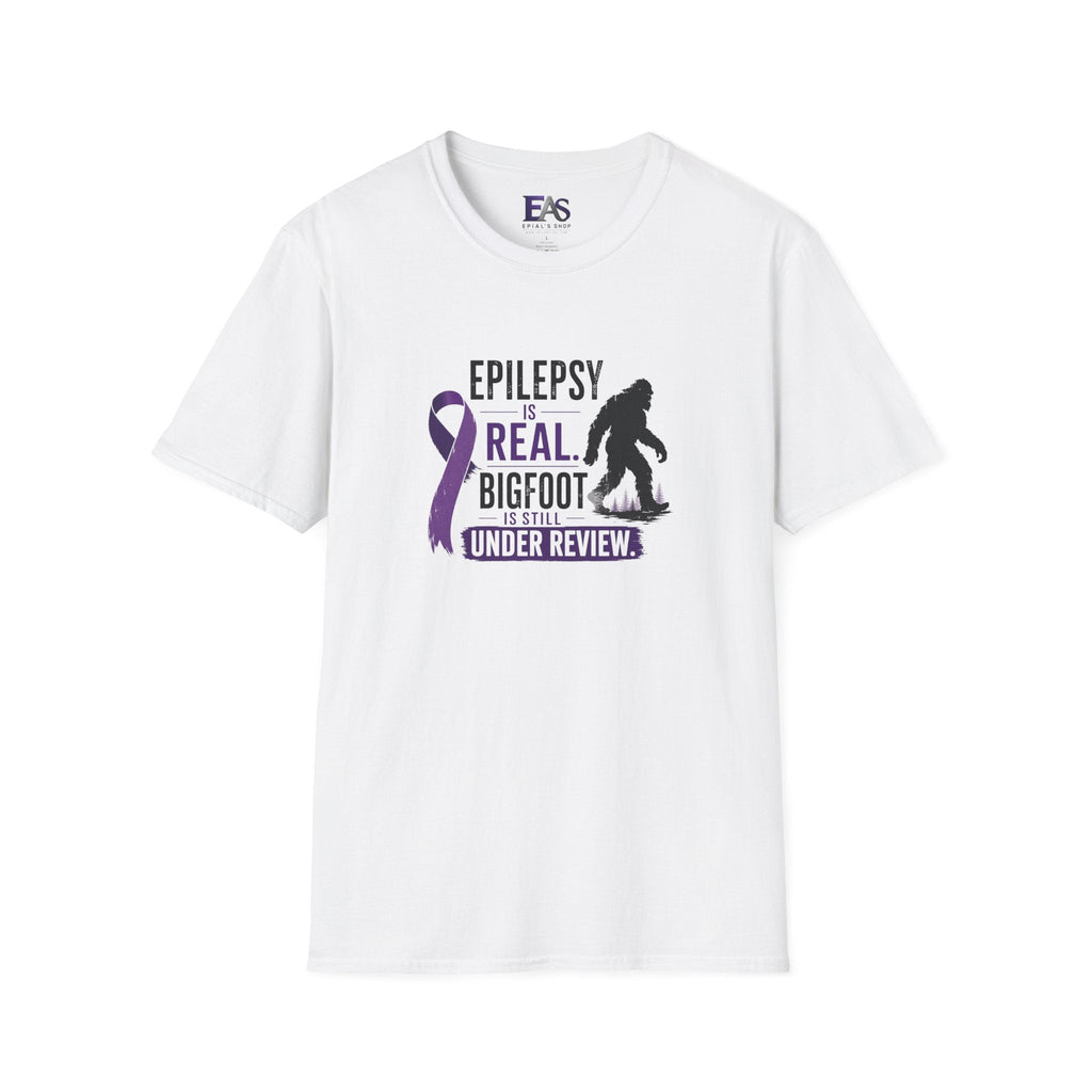 Epilepsy Awareness T-Shirt — "Epilepsy is Real" Purple Ribbon Bigfoot Design - Clothing, Unisex, T-Shirts - EpiAl's Shop