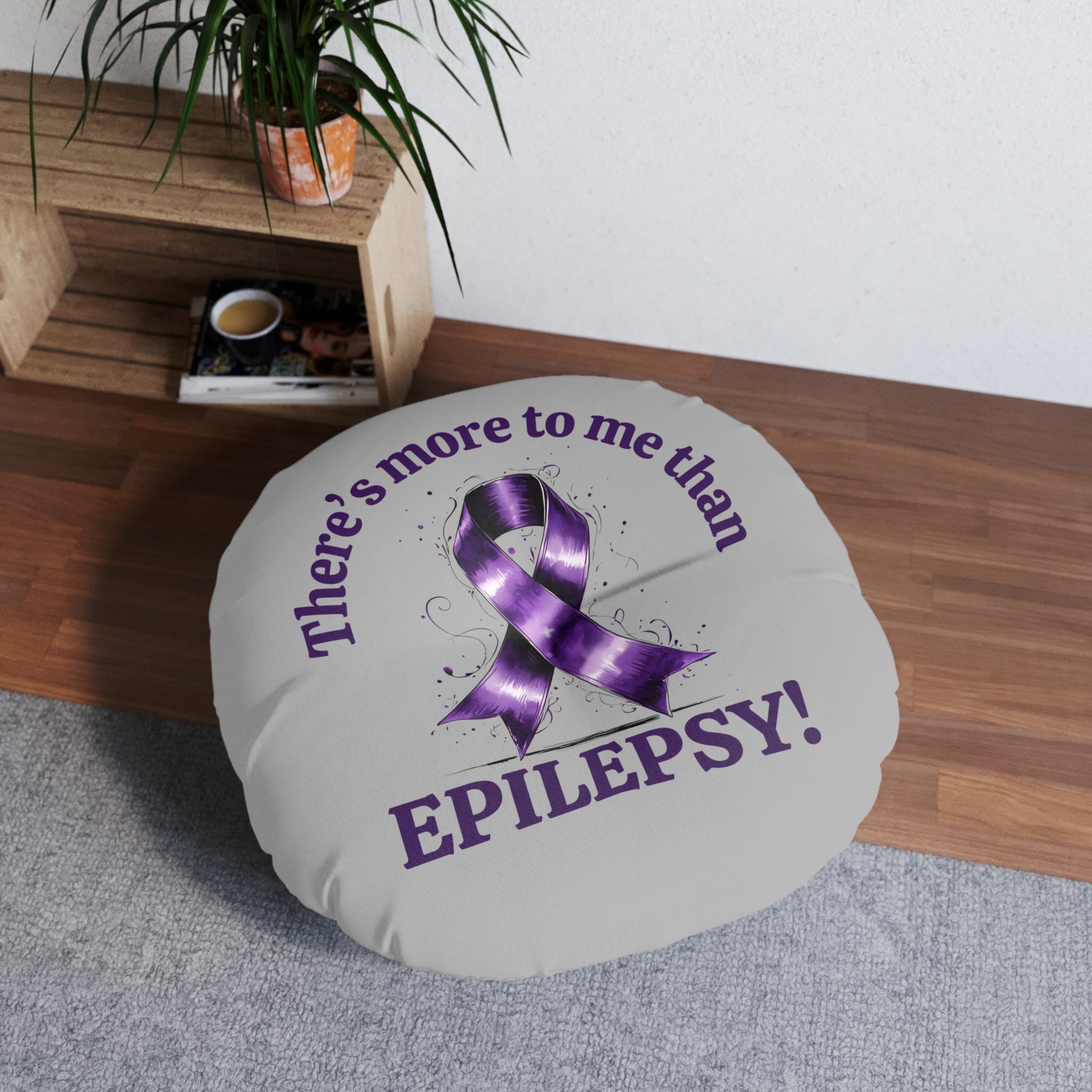 Epilepsy Awareness Tufted Floor Pillow, Round Cushion - Decor, Home, Pillows - EpiAl's Shop