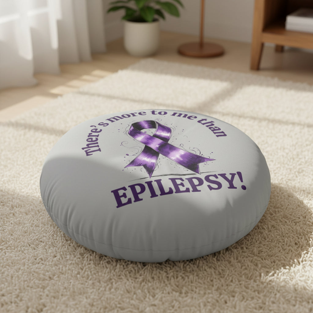 Epilepsy Awareness Tufted Floor Pillow, Round Cushion - Decor, Home, Pillows - EpiAl's Shop