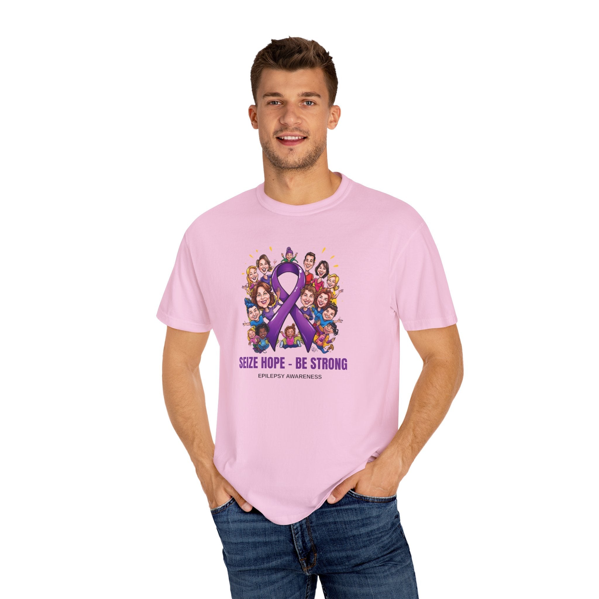 Epilepsy Awareness Unisex Garment - Dyed T-Shirt - Seize Hope, Be Strong - Clothing, T-shirts - EpiAl's Shop
