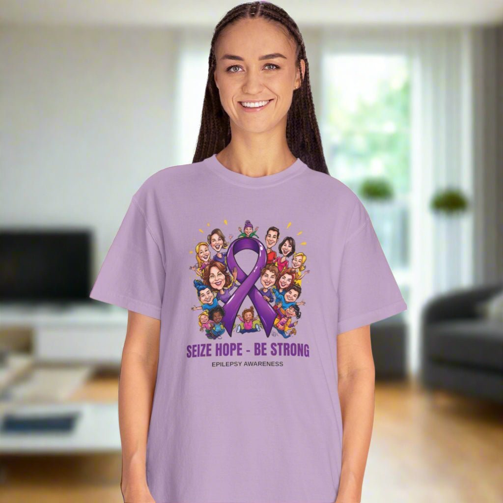 Epilepsy Awareness Unisex Garment - Dyed T-Shirt - Seize Hope, Be Strong - Clothing, T-shirts - EpiAl's Shop