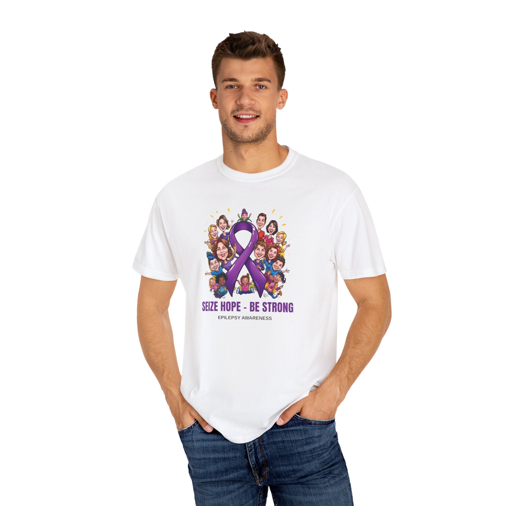 Epilepsy Awareness Unisex Garment - Dyed T-Shirt - Seize Hope, Be Strong - Clothing, T-shirts - EpiAl's Shop