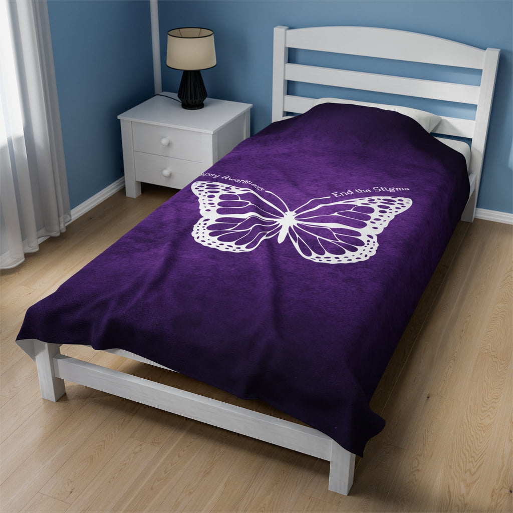 Epilepsy Awareness Velvet Blanket - End the Stigma - Decor, Blankets & Comforters - EpiAl's Shop