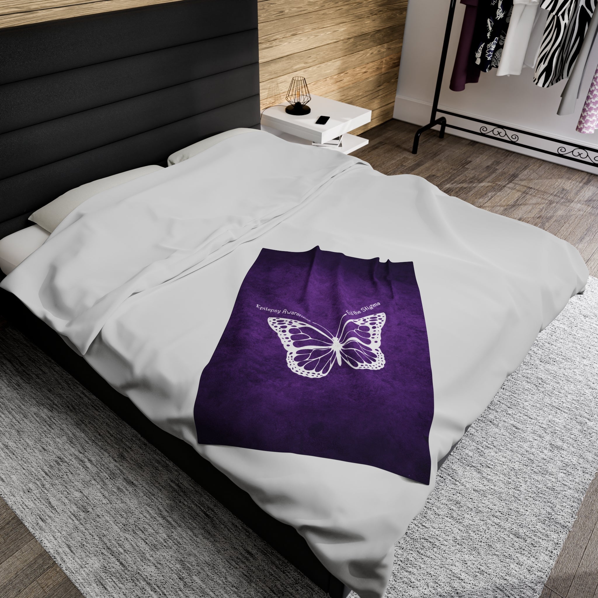 Epilepsy Awareness Velvet Blanket - End the Stigma - Decor, Blankets & Comforters - EpiAl's Shop