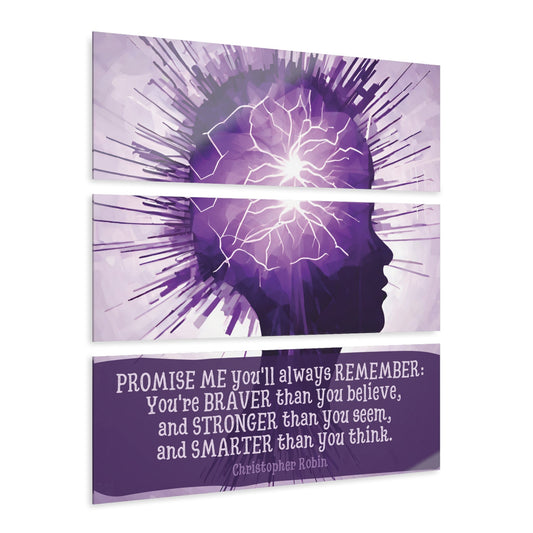 Epilepsy Brave Acrylic Prints (Triptych) - Home Decor - Epileptic Al’s Shop
