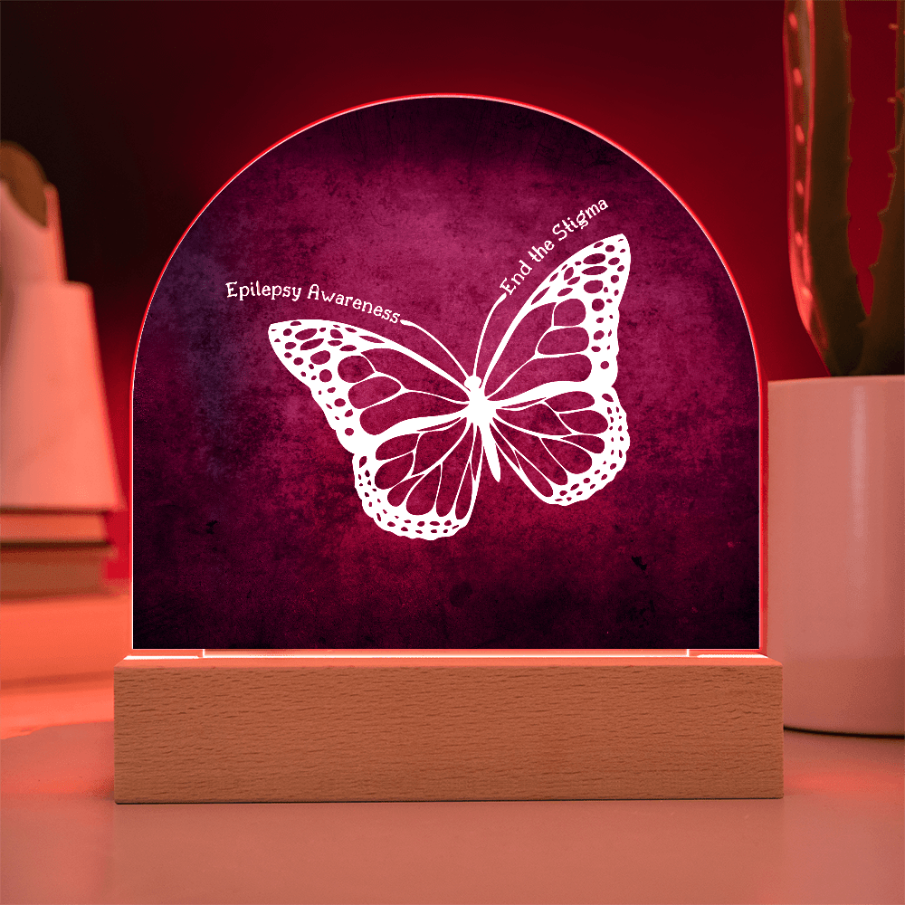 Epilepsy Butterfly Acrylic Lighted Plaque - Decor, Home, Artwork - EpiAl's Shop