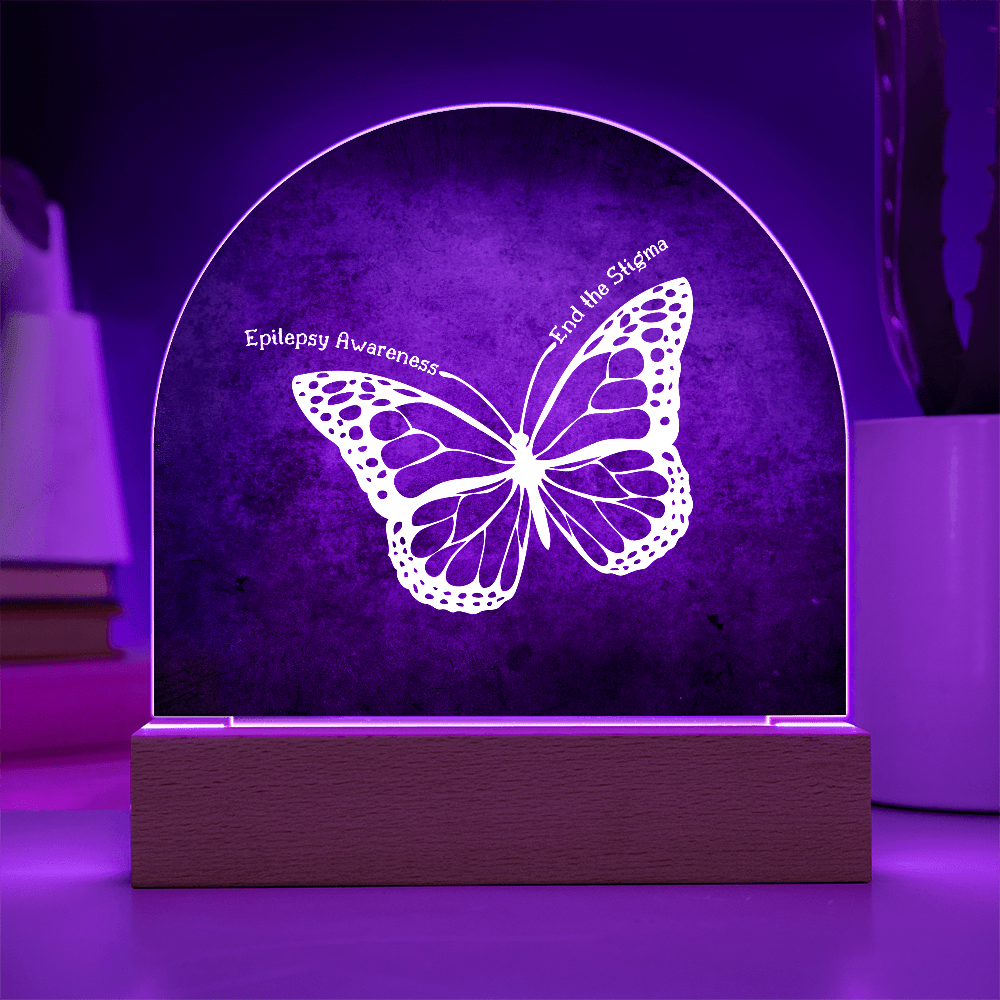 Epilepsy Butterfly Acrylic Lighted Plaque - Decor, Home, Artwork - EpiAl's Shop