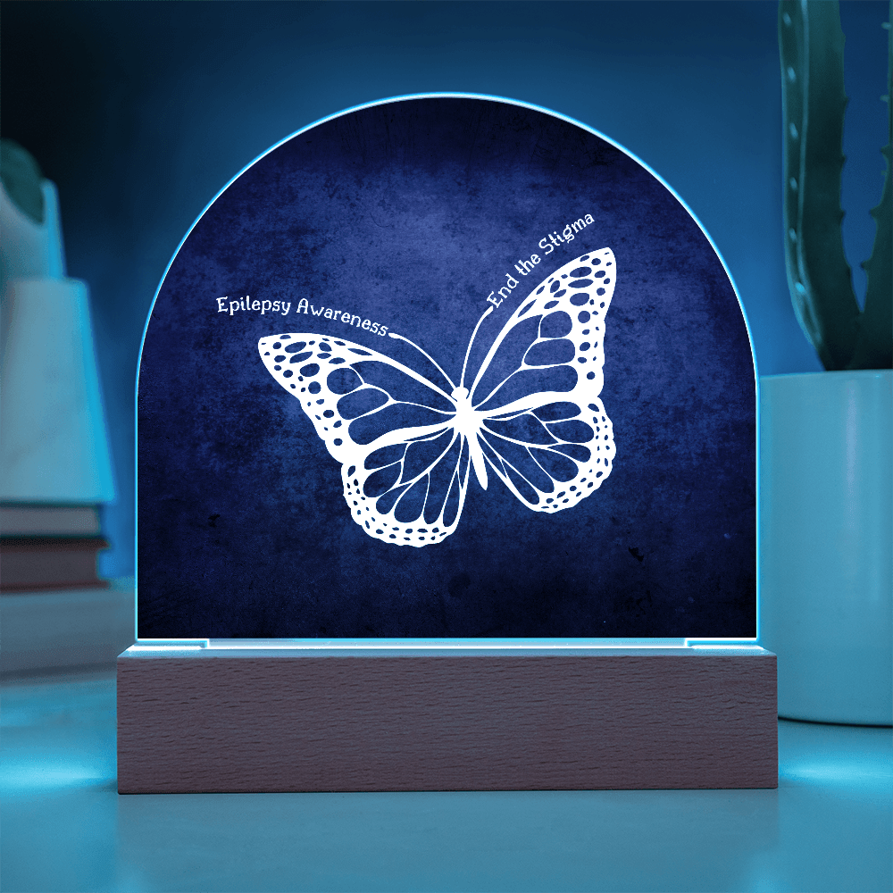 Epilepsy Butterfly Acrylic Lighted Plaque - Decor, Home, Artwork - EpiAl's Shop