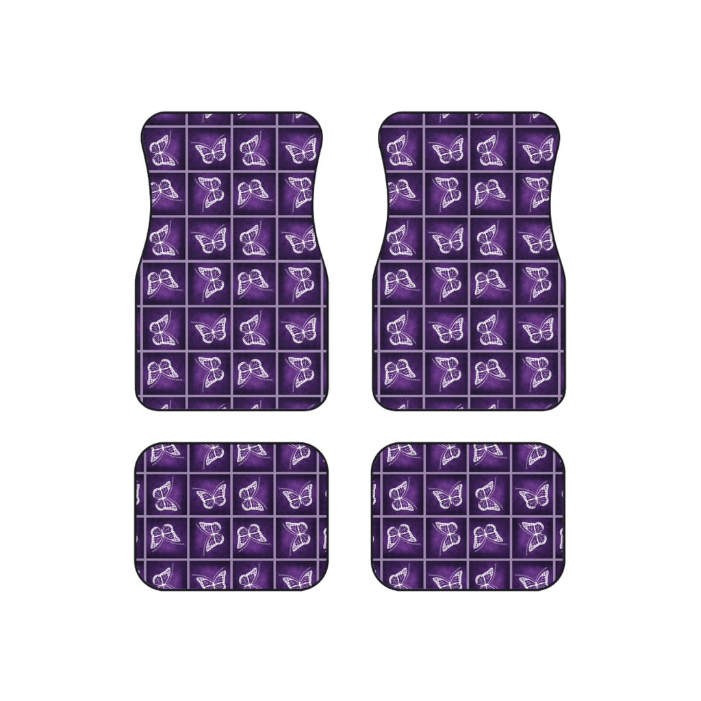 Epilepsy Butterfly Car Mats Set - Elegant Purple Floor Protection - Accessories, Auto, Spare Tire Covers - EpiAl's Shop