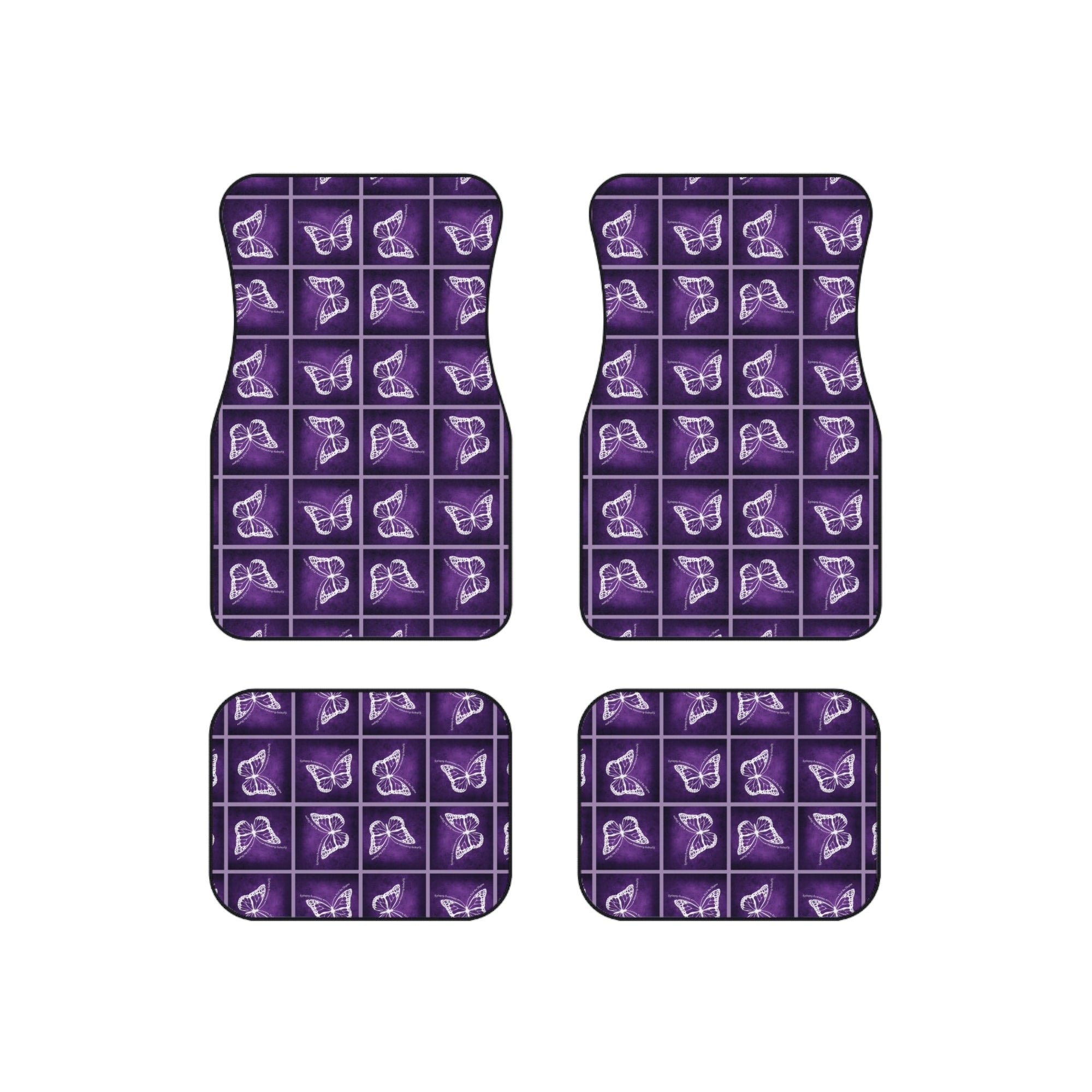 Epilepsy Butterfly Car Mats Set - Elegant Purple Floor Protection - Accessories, Auto, Spare Tire Covers - EpiAl's Shop