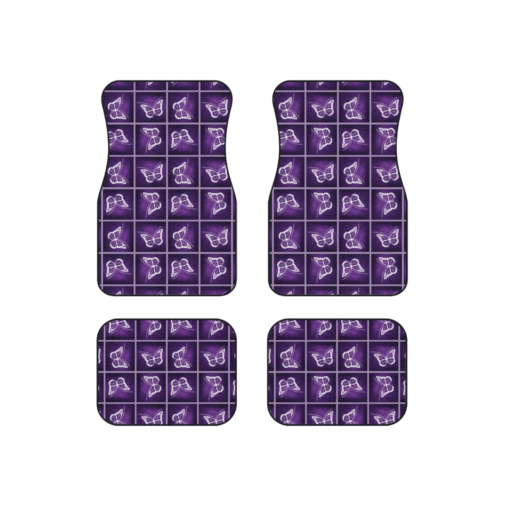 Epilepsy Butterfly Car Mats Set - Elegant Purple Floor Protection - Accessories, Auto, Spare Tire Covers - EpiAl's Shop