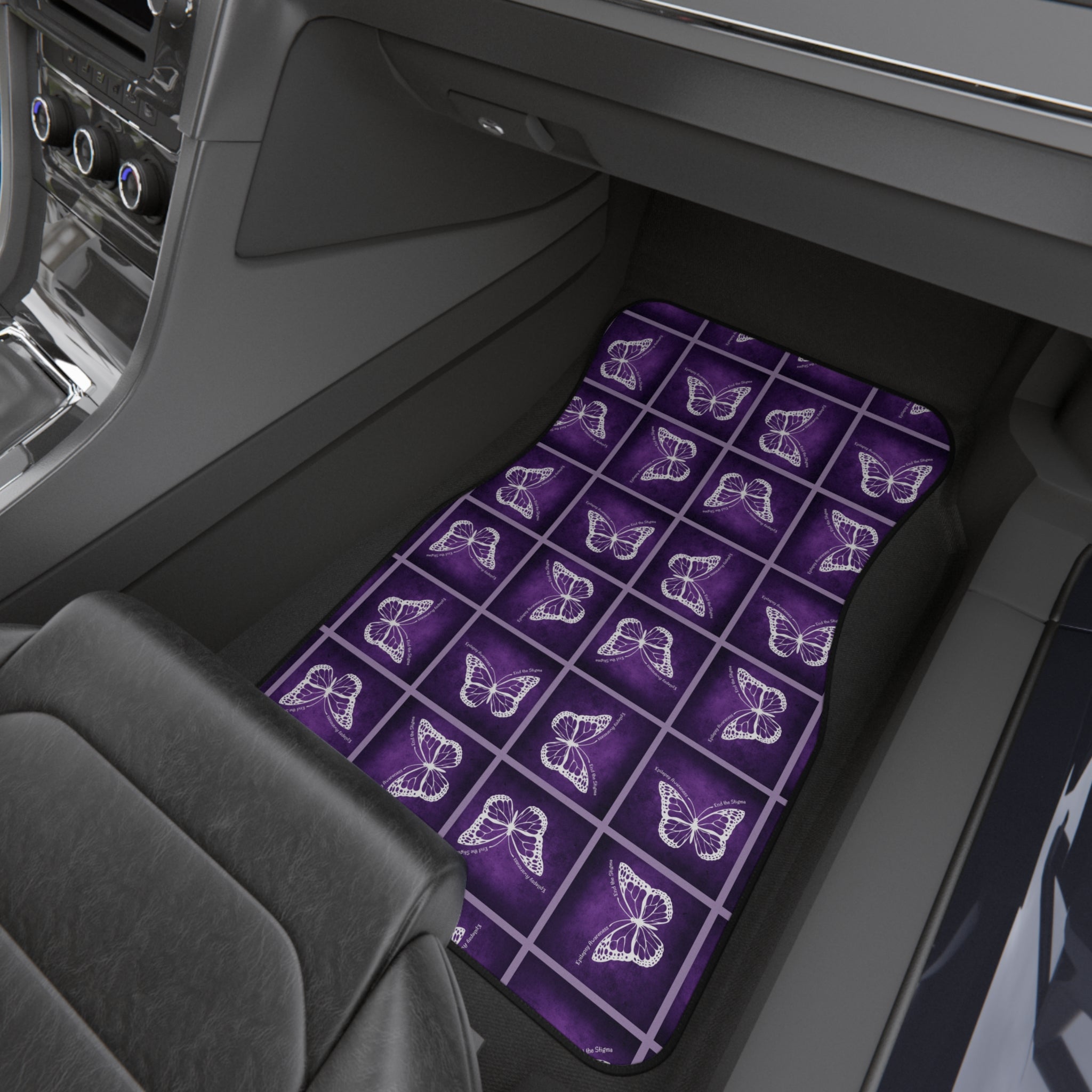 Epilepsy Butterfly Car Mats Set - Elegant Purple Floor Protection - Accessories, Auto, Spare Tire Covers - EpiAl's Shop