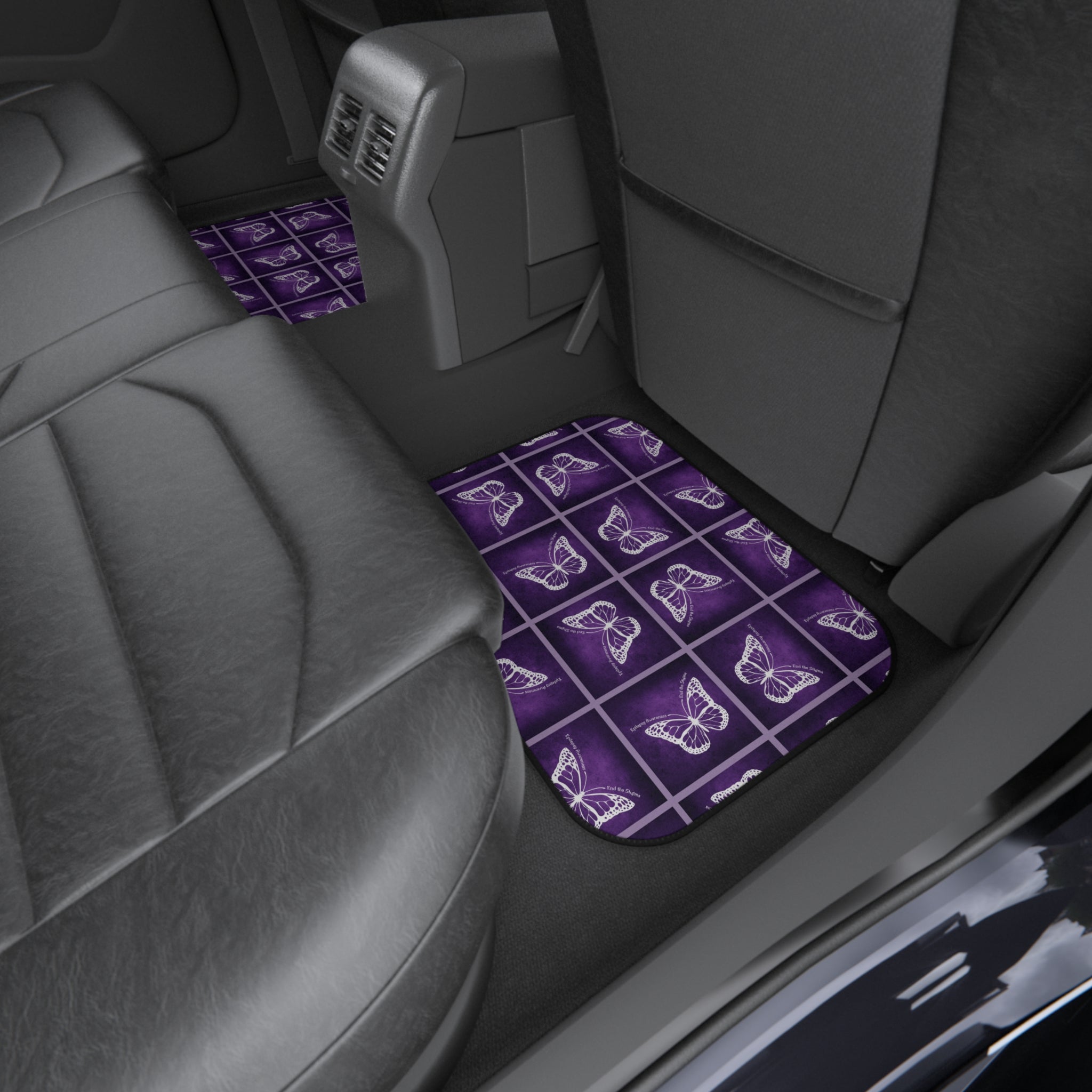 Epilepsy Butterfly Car Mats Set - Elegant Purple Floor Protection - Accessories, Auto, Spare Tire Covers - EpiAl's Shop