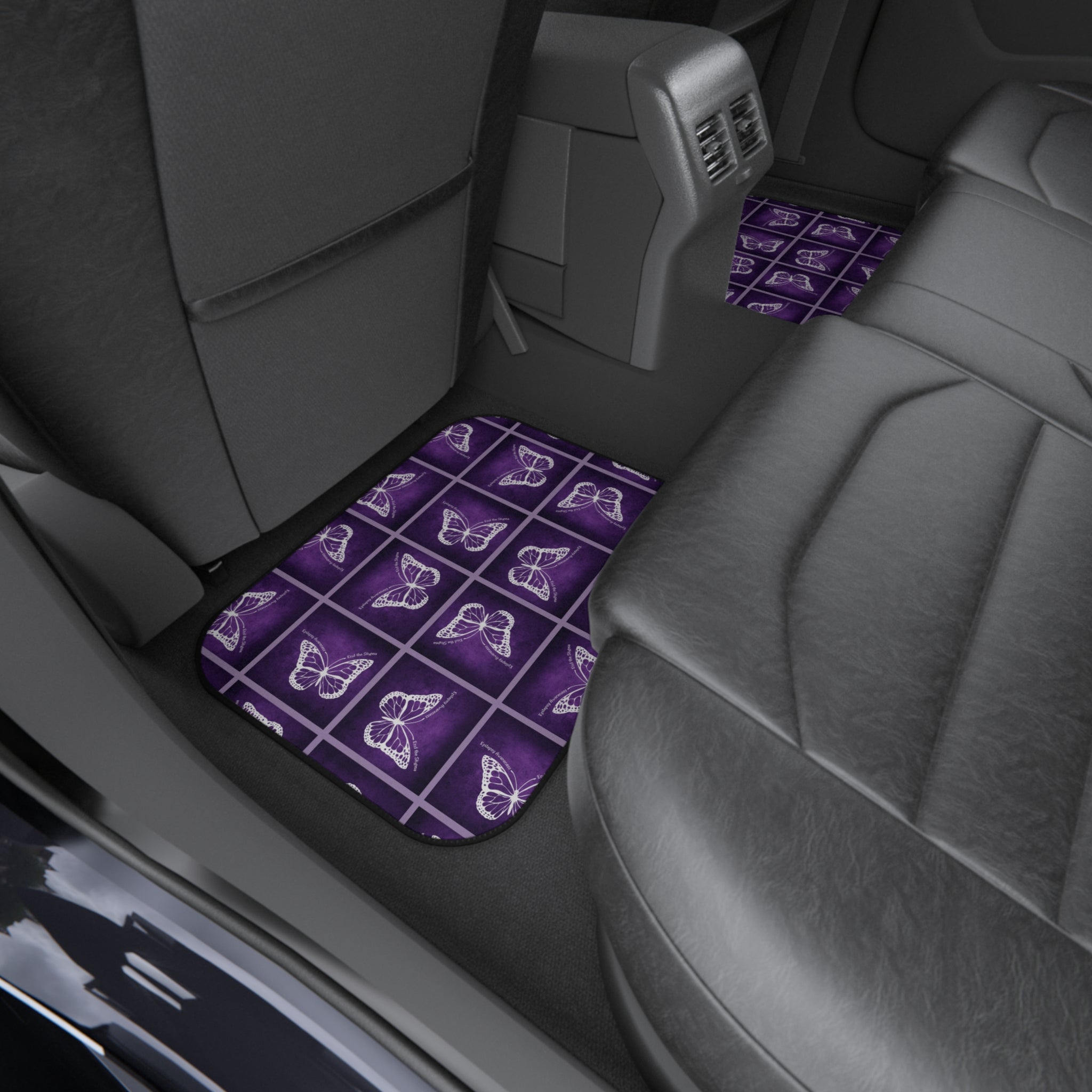 Epilepsy Butterfly Car Mats Set - Elegant Purple Floor Protection - Accessories, Auto, Spare Tire Covers - EpiAl's Shop