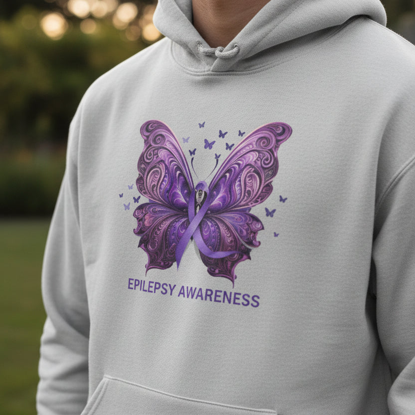 Epilepsy Butterfly Champion Hoodie - Hoodie - Epileptic Al’s Shop