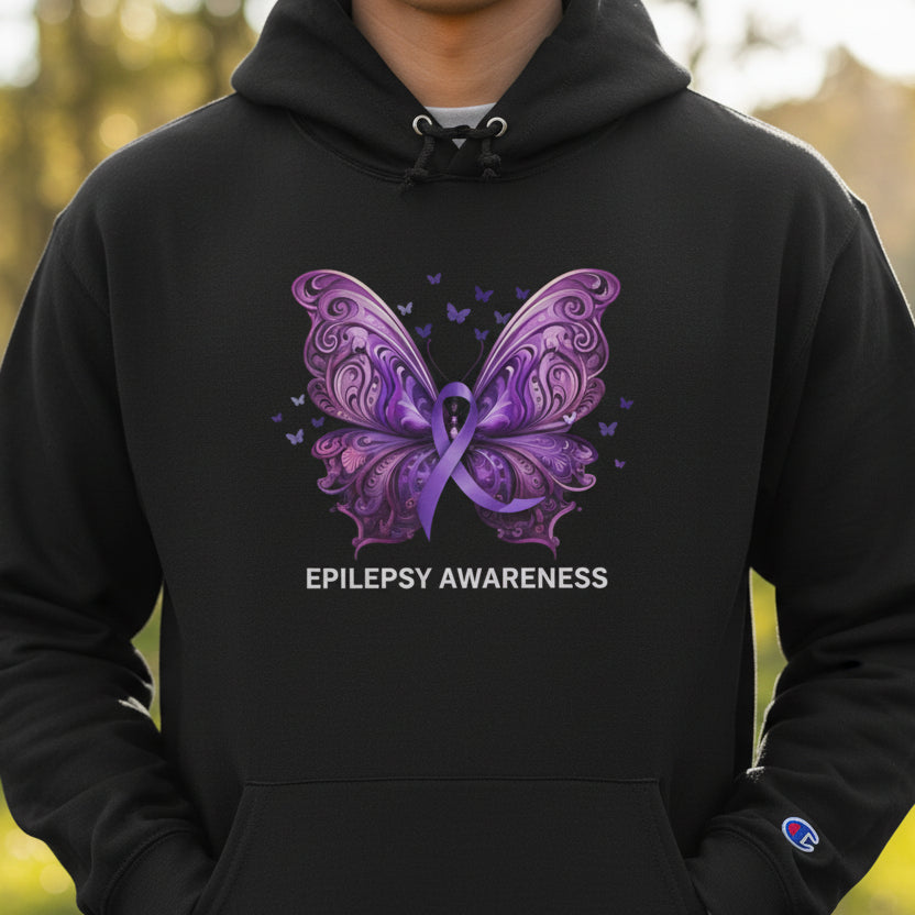 Epilepsy Butterfly Champion Hoodie - Hoodie - Epileptic Al’s Shop