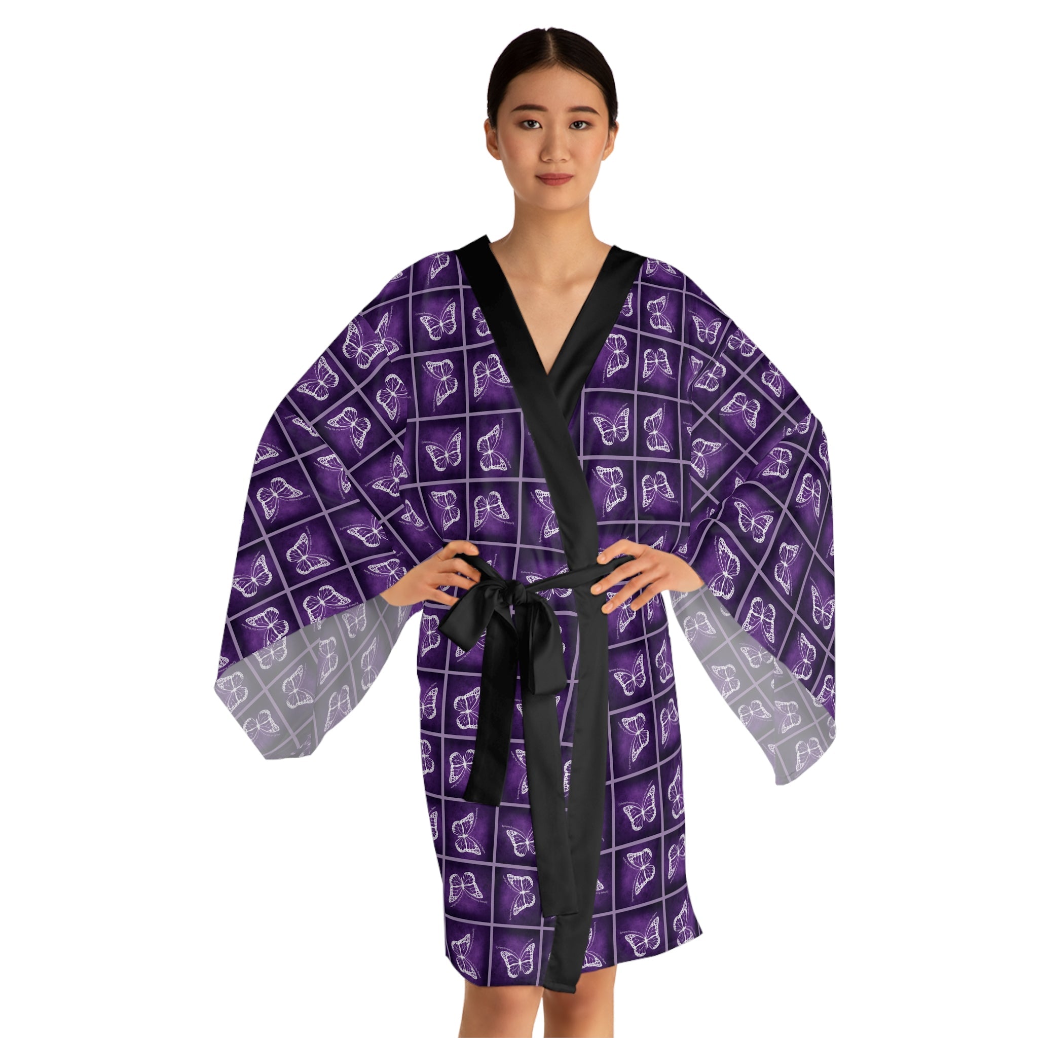Epilepsy Butterfly Dreams Long Sleeve Kimono Robe - Clothing, Pajamas - EpiAl's Shop