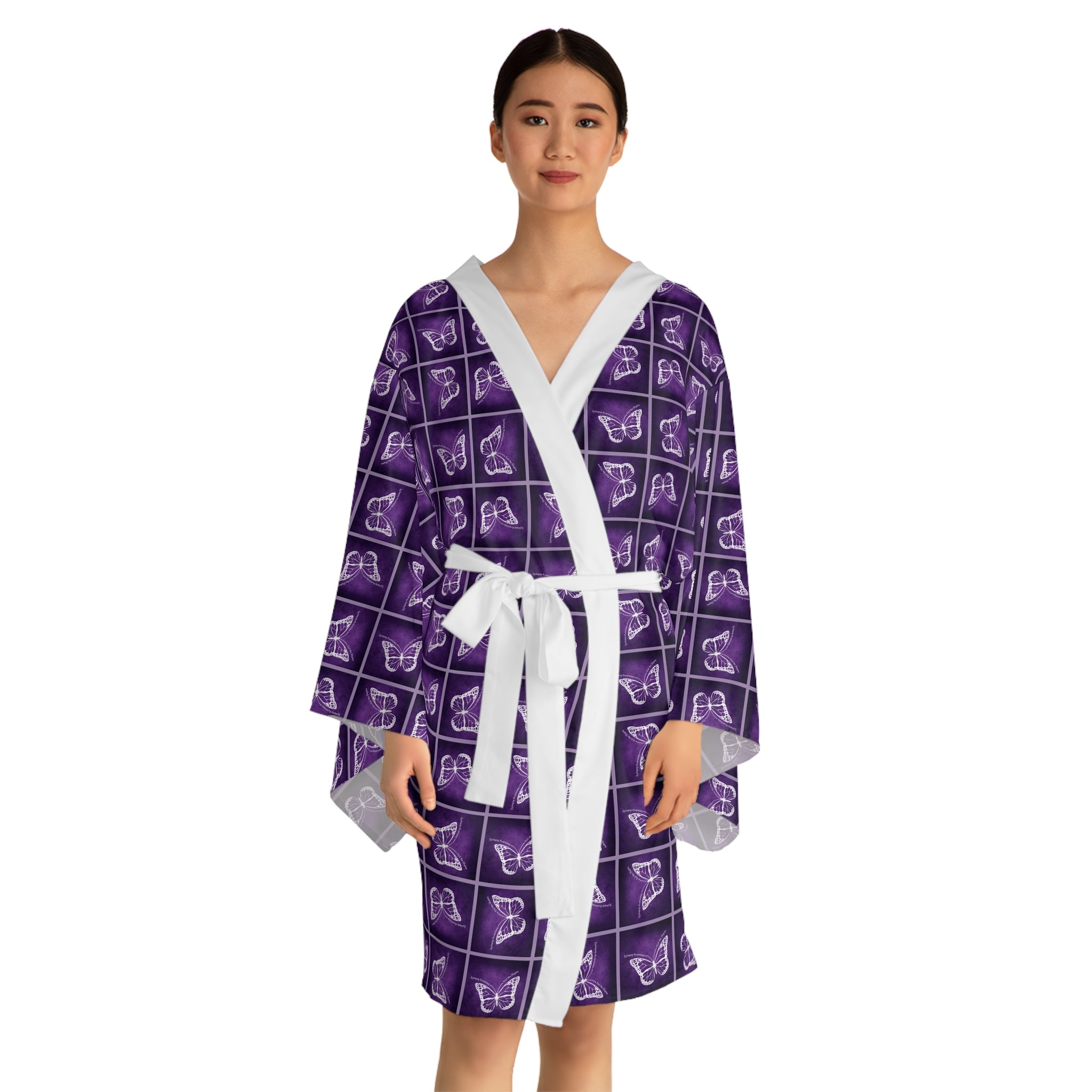 Epilepsy Butterfly Dreams Long Sleeve Kimono Robe - Clothing, Pajamas - EpiAl's Shop
