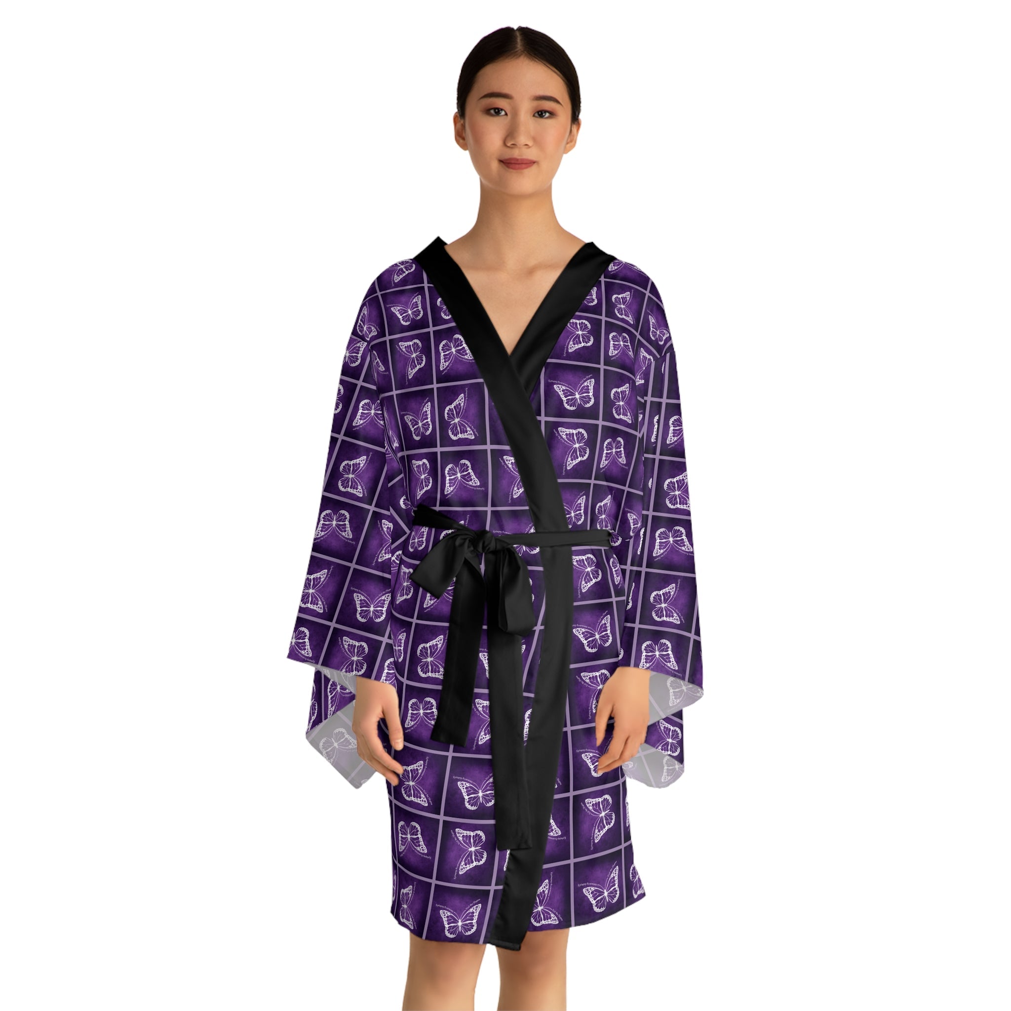 Epilepsy Butterfly Dreams Long Sleeve Kimono Robe - Clothing, Pajamas - EpiAl's Shop