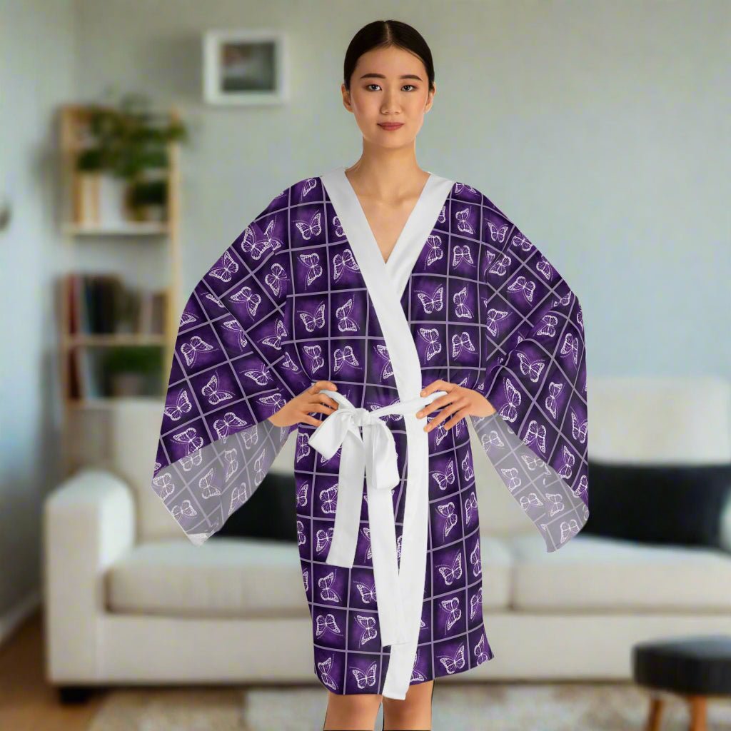 Epilepsy Butterfly Dreams Long Sleeve Kimono Robe - Clothing, Pajamas - EpiAl's Shop