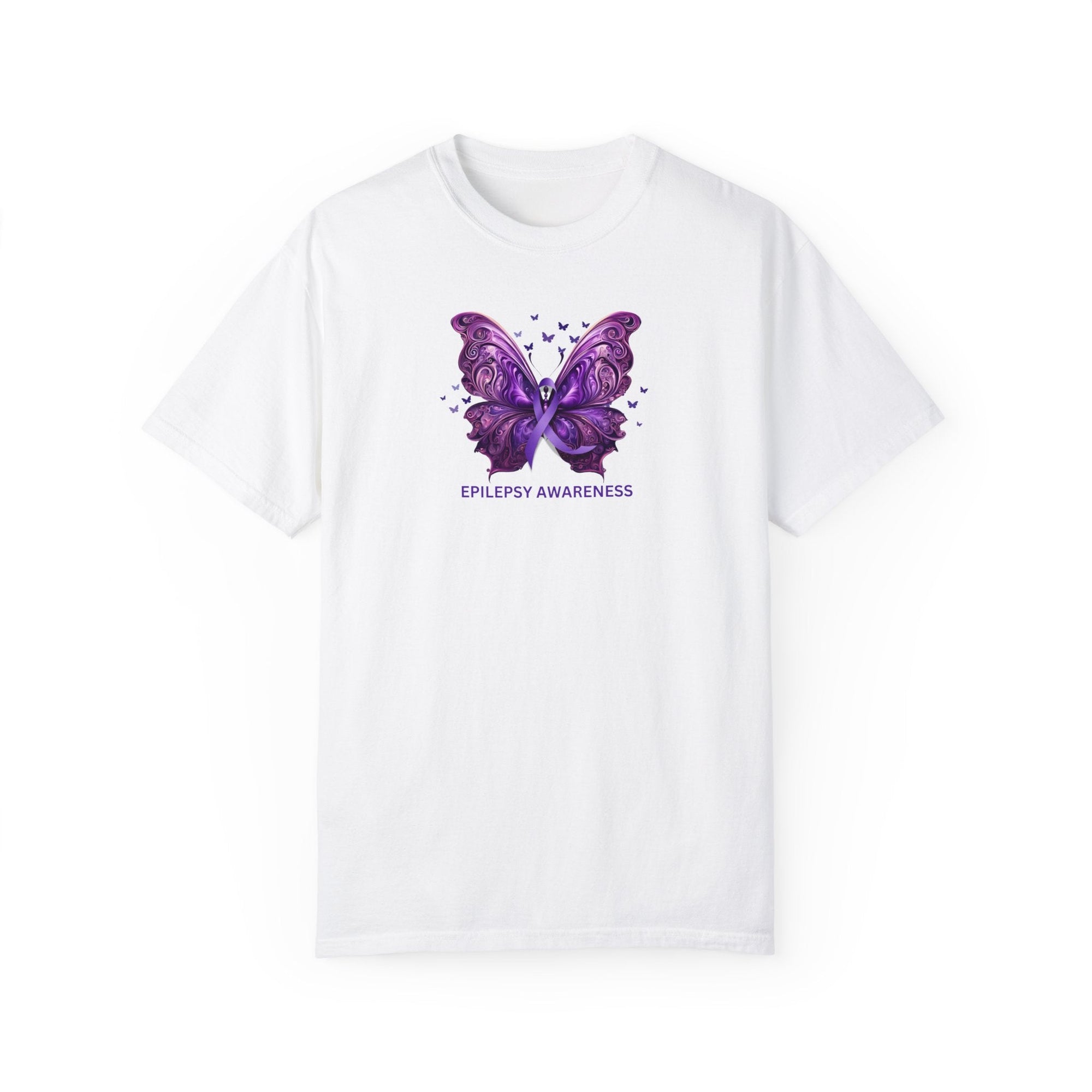 Epilepsy Butterfly Unisex Garment - Dyed T - shirt - T - Shirt - Epileptic Al’s Shop