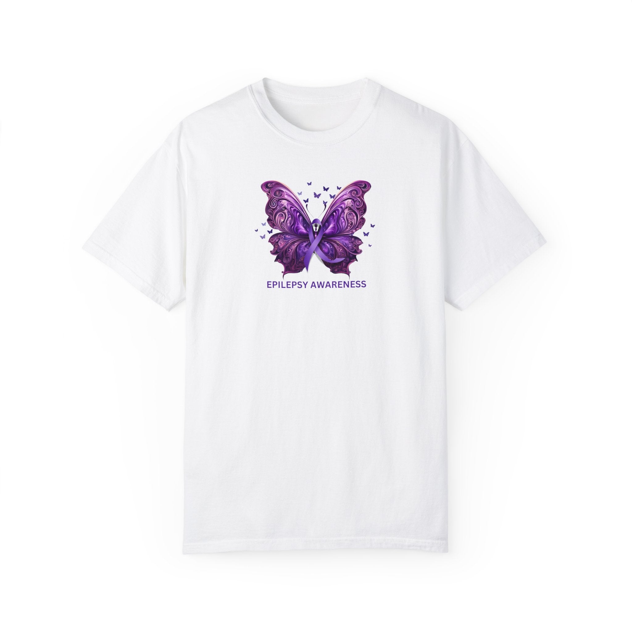 Epilepsy Butterfly Unisex Garment - Dyed T - shirt - T - Shirt - Epileptic Al’s Shop