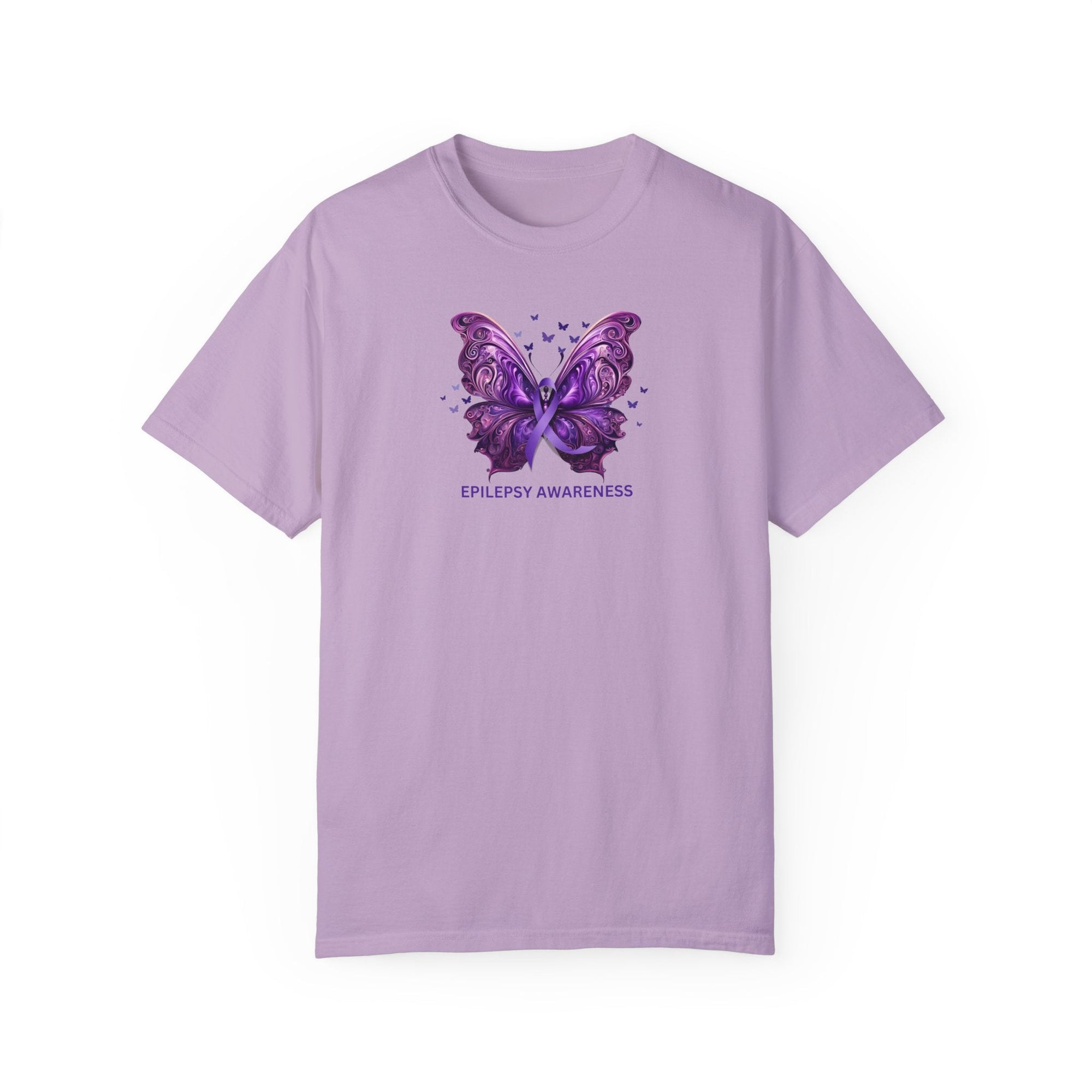 Epilepsy Butterfly Unisex Garment - Dyed T - shirt - T - Shirt - Epileptic Al’s Shop