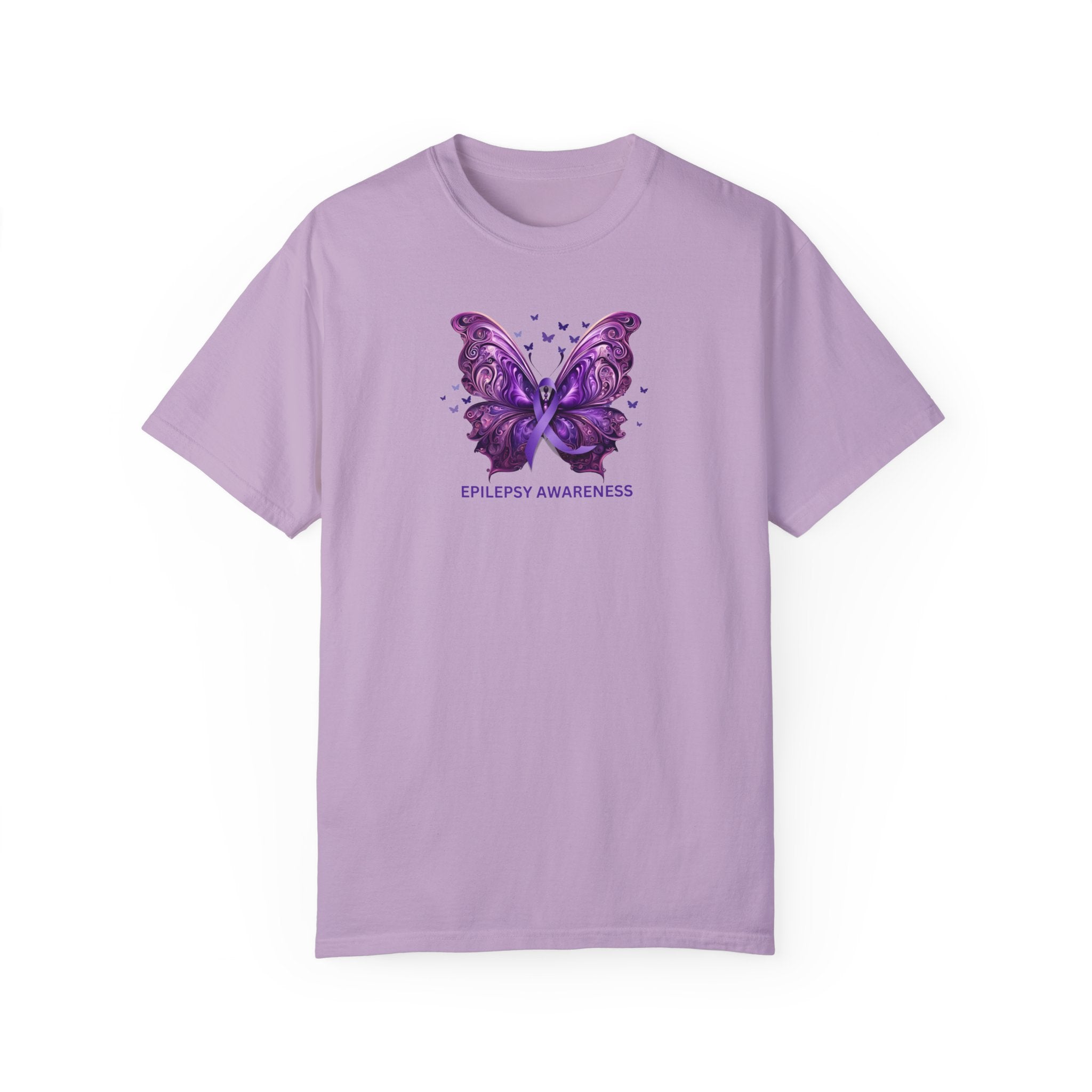 Epilepsy Butterfly Unisex Garment - Dyed T - shirt - T - Shirt - Epileptic Al’s Shop