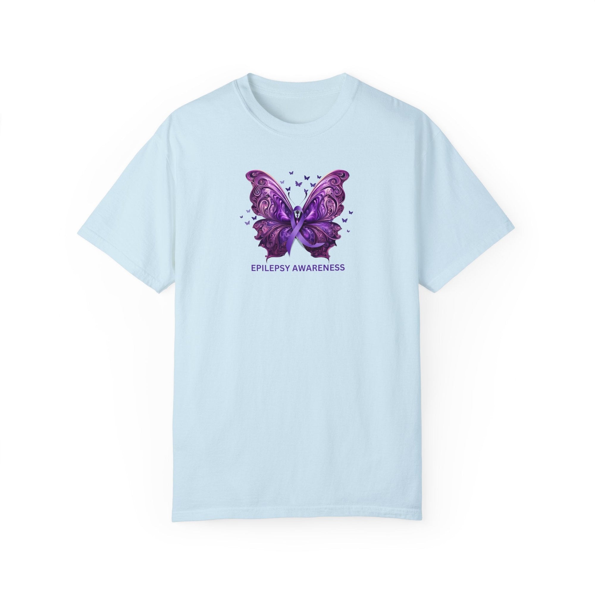 Epilepsy Butterfly Unisex Garment - Dyed T - shirt - T - Shirt - Epileptic Al’s Shop