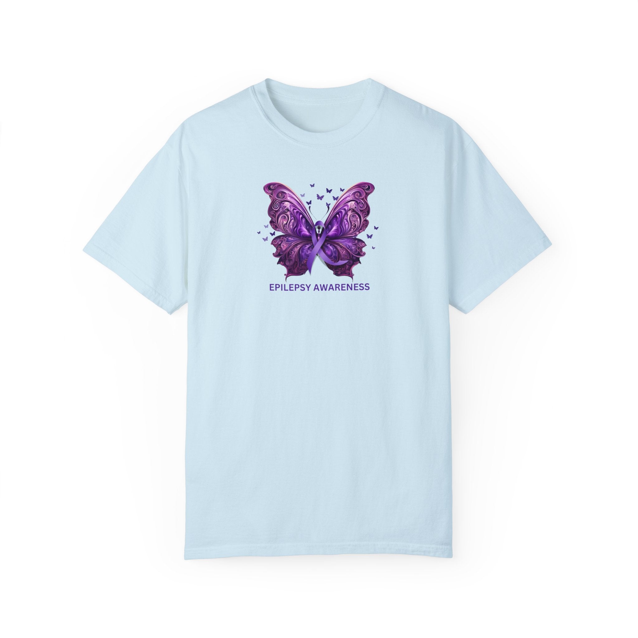 Epilepsy Butterfly Unisex Garment - Dyed T - shirt - T - Shirt - Epileptic Al’s Shop