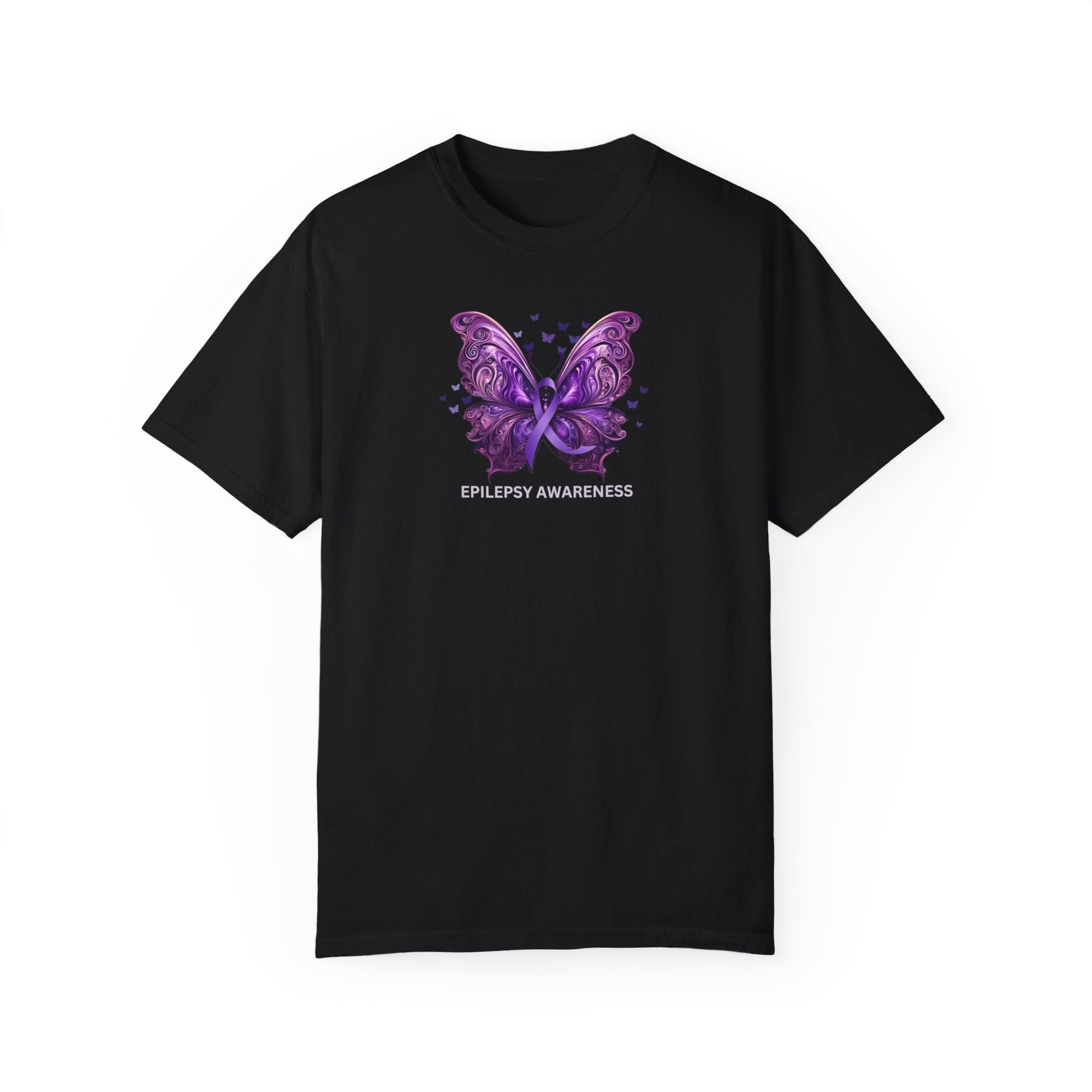 Epilepsy Butterfly Unisex Garment - Dyed T - shirt - T - Shirt - Epileptic Al’s Shop